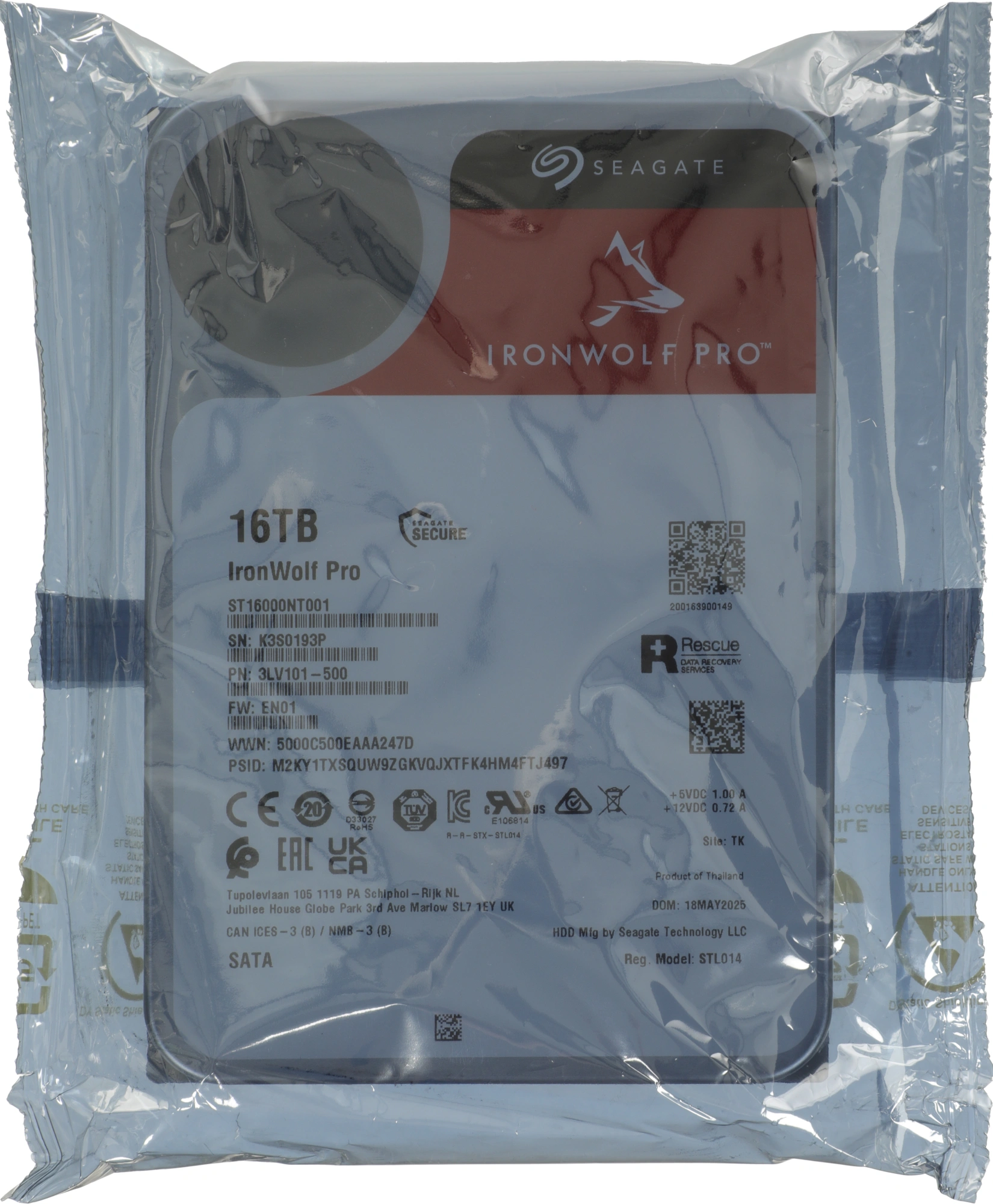 Жесткий диск Seagate SATA-III 16Tb ST16000NT001 NAS Ironwolf Pro 512E (7200rpm) 256Mb 3.5" — миниатюра 6