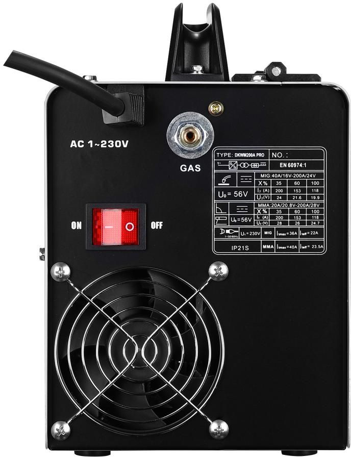 Сварочный полуавтомат Deko DKWM200A инвертор MIG-MAG/ММА 5.6кВт — миниатюра 4