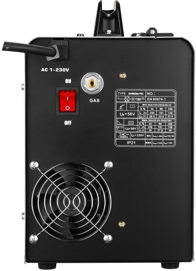 Сварочный полуавтомат Deko DKWM250A инвертор MIG-MAG/ММА 7кВт — миниатюра 4