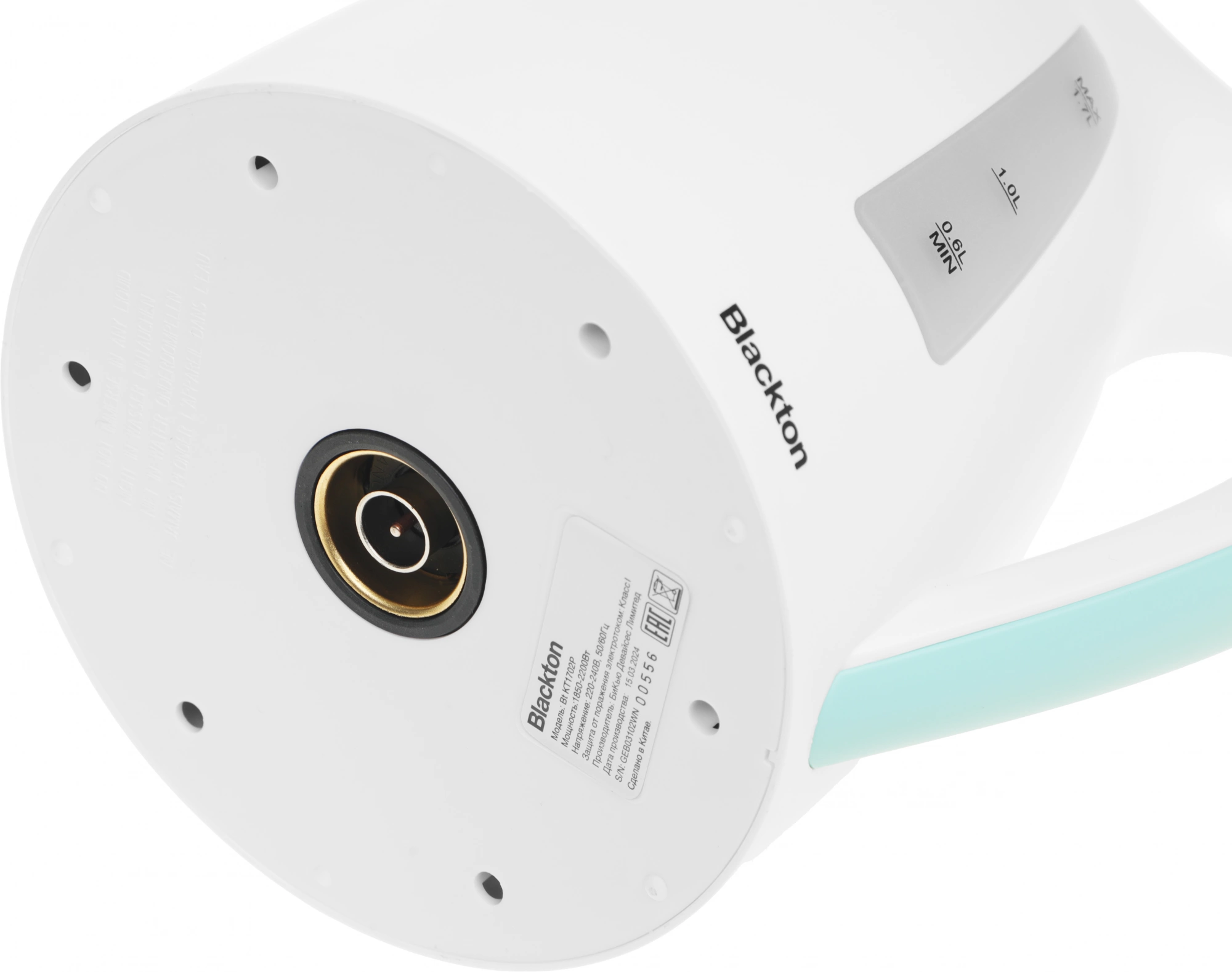 Чайник электрический Blackton Bt KT1702P 1.7л. 2200Вт белый/зеленый корпус: пластик (86185602) — миниатюра 7