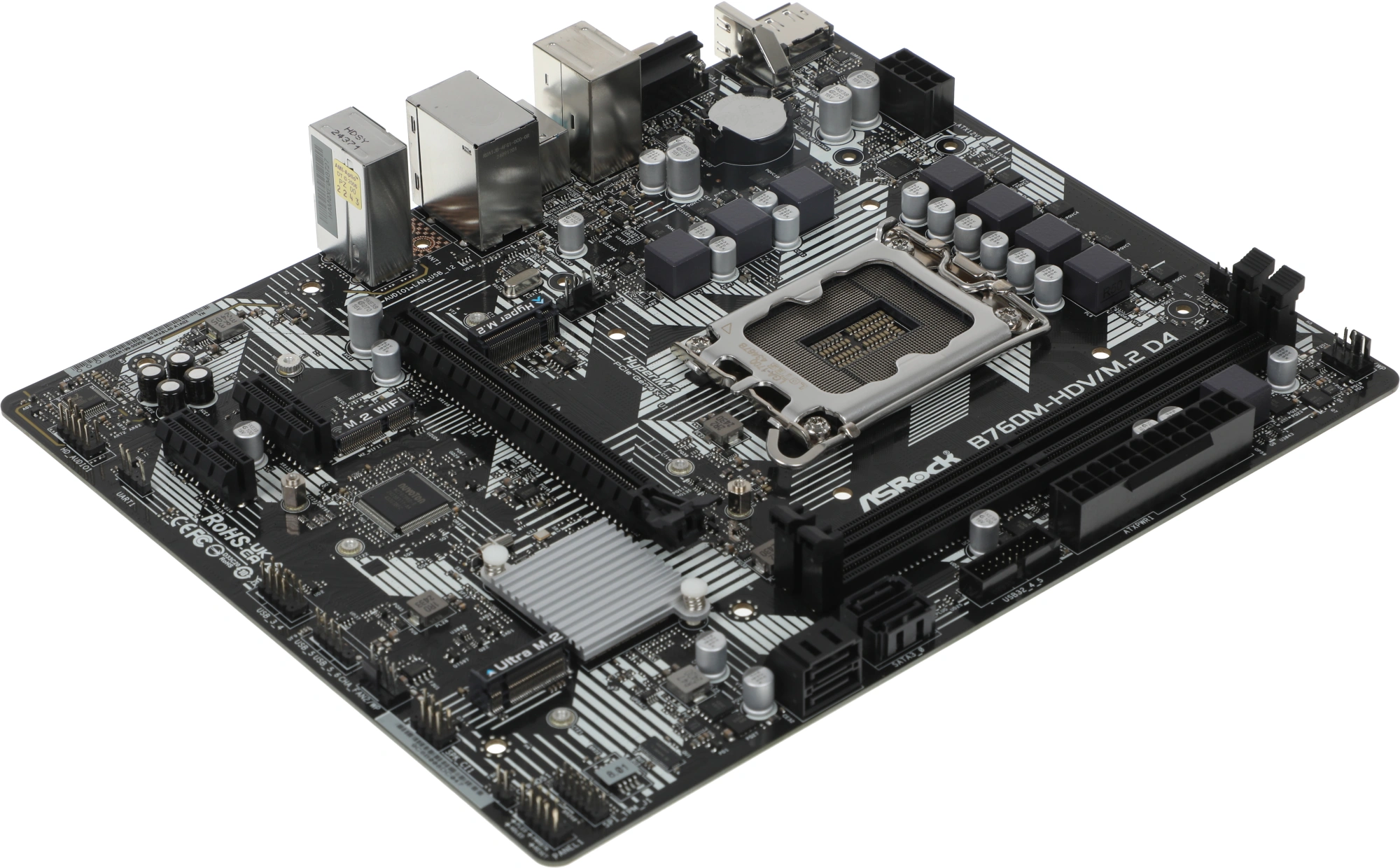 Материнская плата Asrock B760M-HDV/M.2 D4 Soc-1700 Intel B760 2xDDR4 mATX AC`97 8ch(7.1) GbLAN RAID+VGA+HDMI+DP — миниатюра 6