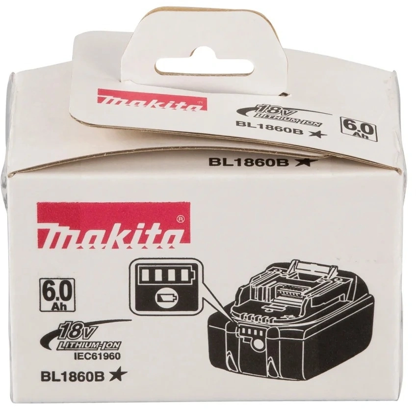 Батарея аккумуляторная Makita BL1860B LXT 18В 6Ач Li-Ion (632F69-8) — миниатюра 10