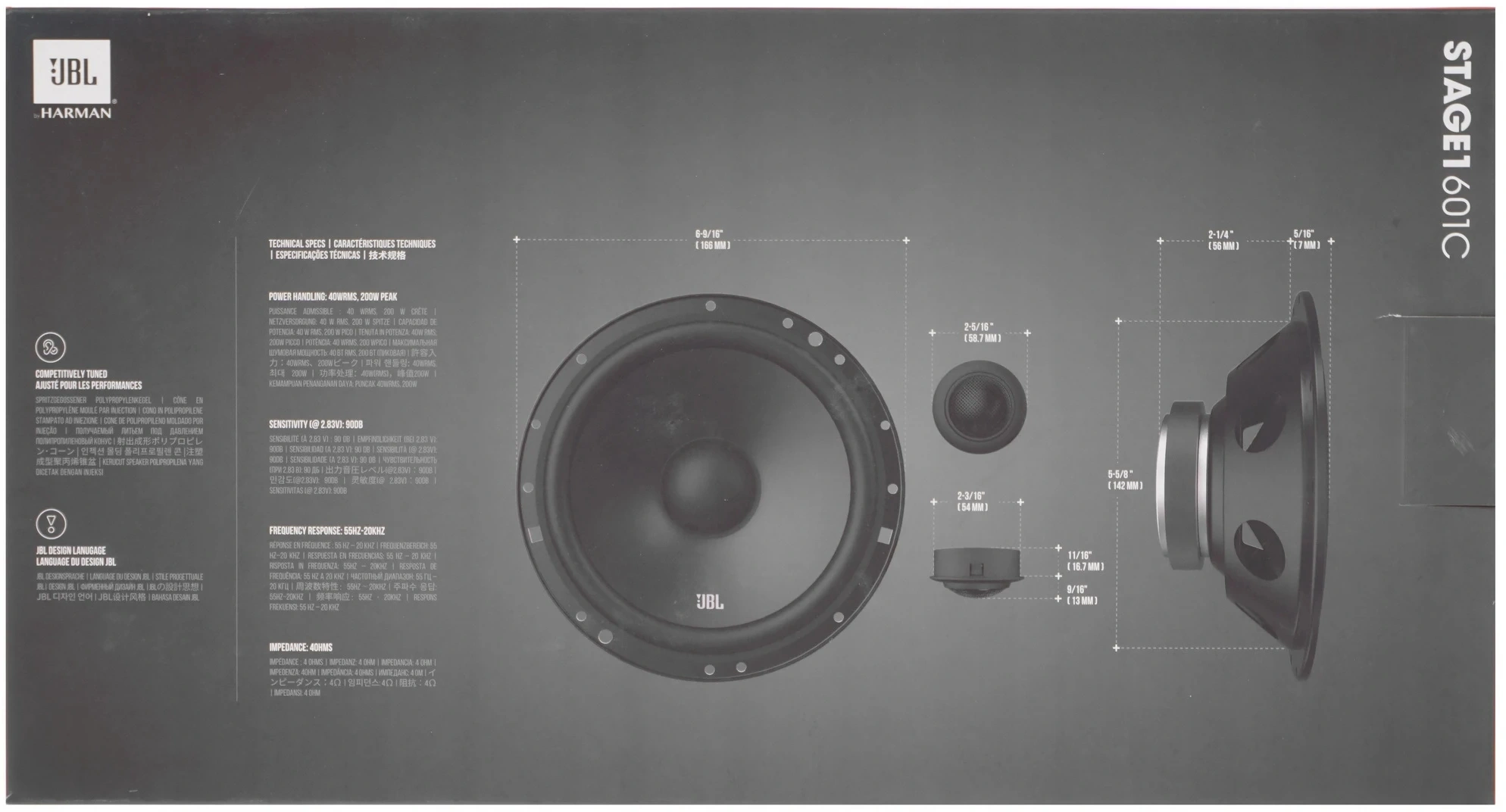 Колонки автомобильные JBL Stage1 601C (без решетки) 200Вт 90дБ 4Ом 16см (6дюйм) (ком.:4кол.) компонентные двухполосные — миниатюра 8