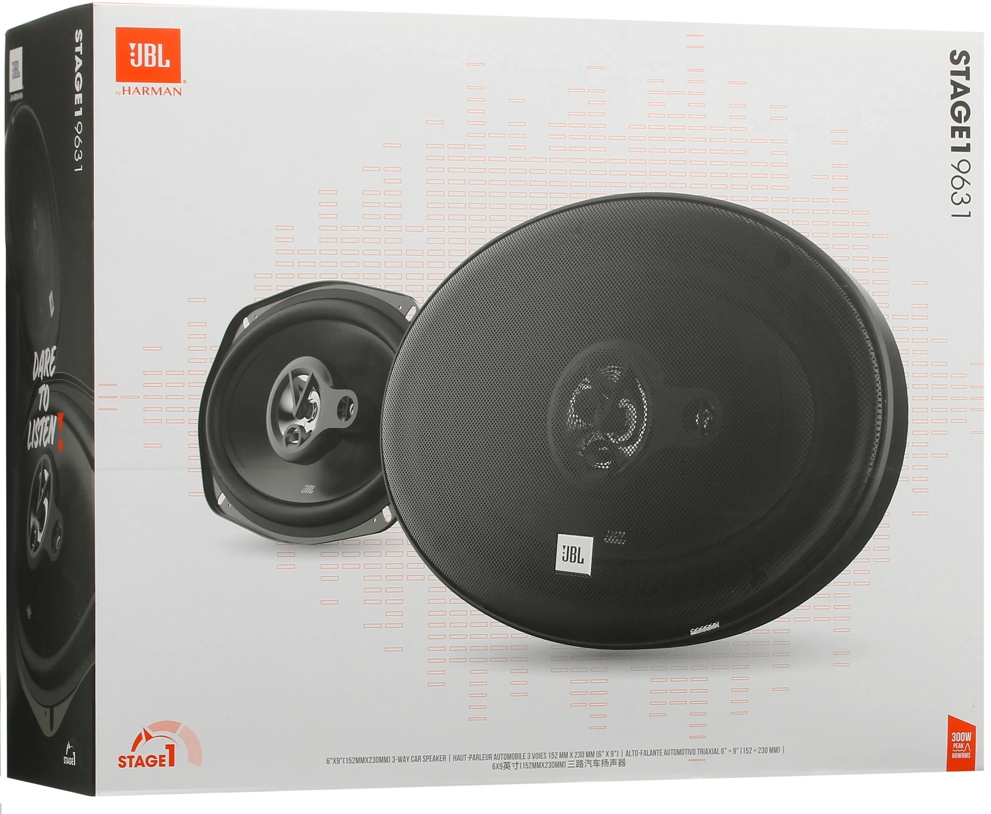 Колонки автомобильные JBL Stage1 9631 300Вт 89дБ 4Ом 15x23см (6x9дюйм) (ком.:2кол.) коаксиальные трехполосные — миниатюра 8