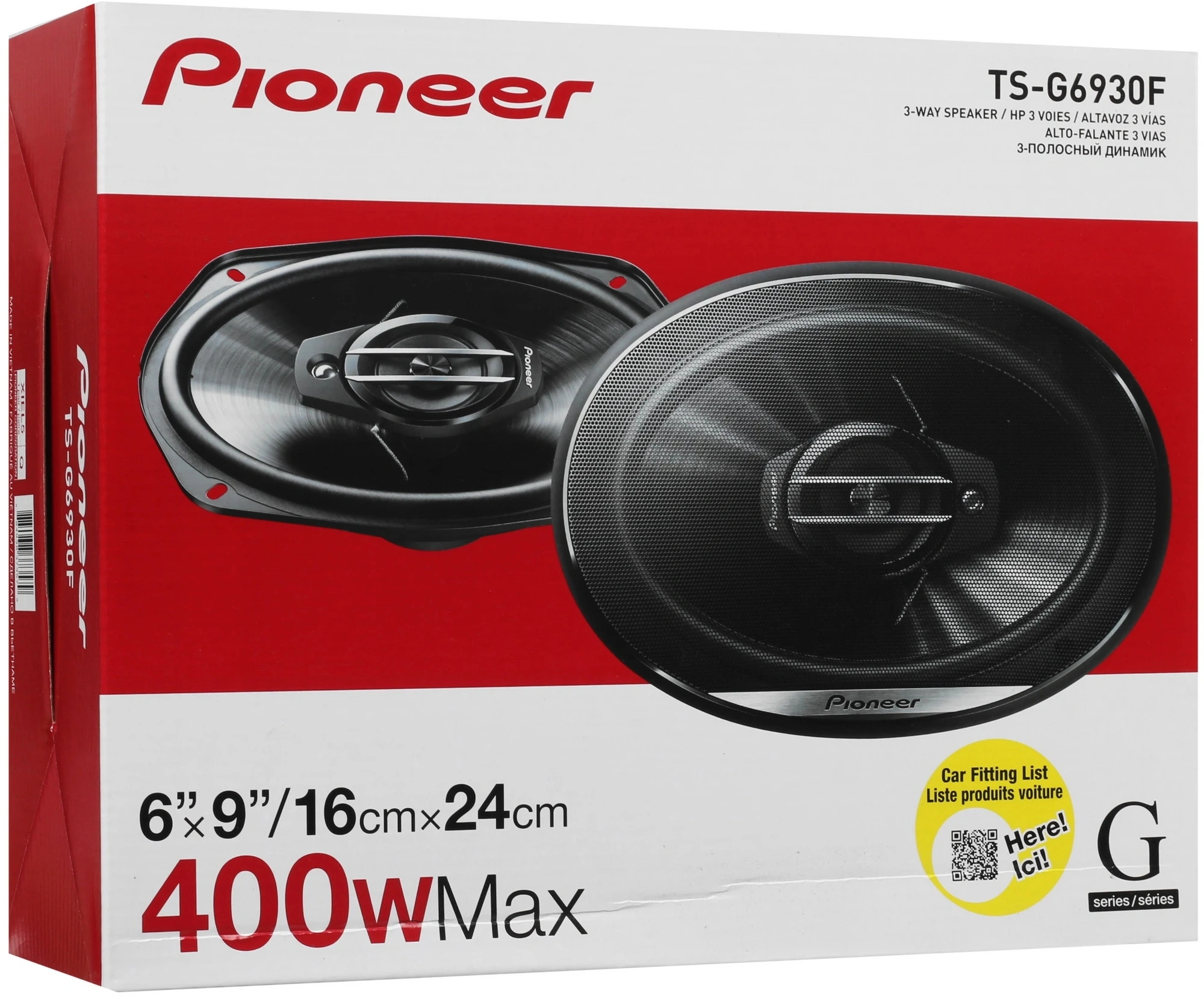 Колонки автомобильные Pioneer TS-G6930F 400Вт 90дБ 4Ом 16x24см (6.3x9.4дюйм) (ком.:2кол.) коаксиальные трехполосные — миниатюра 8