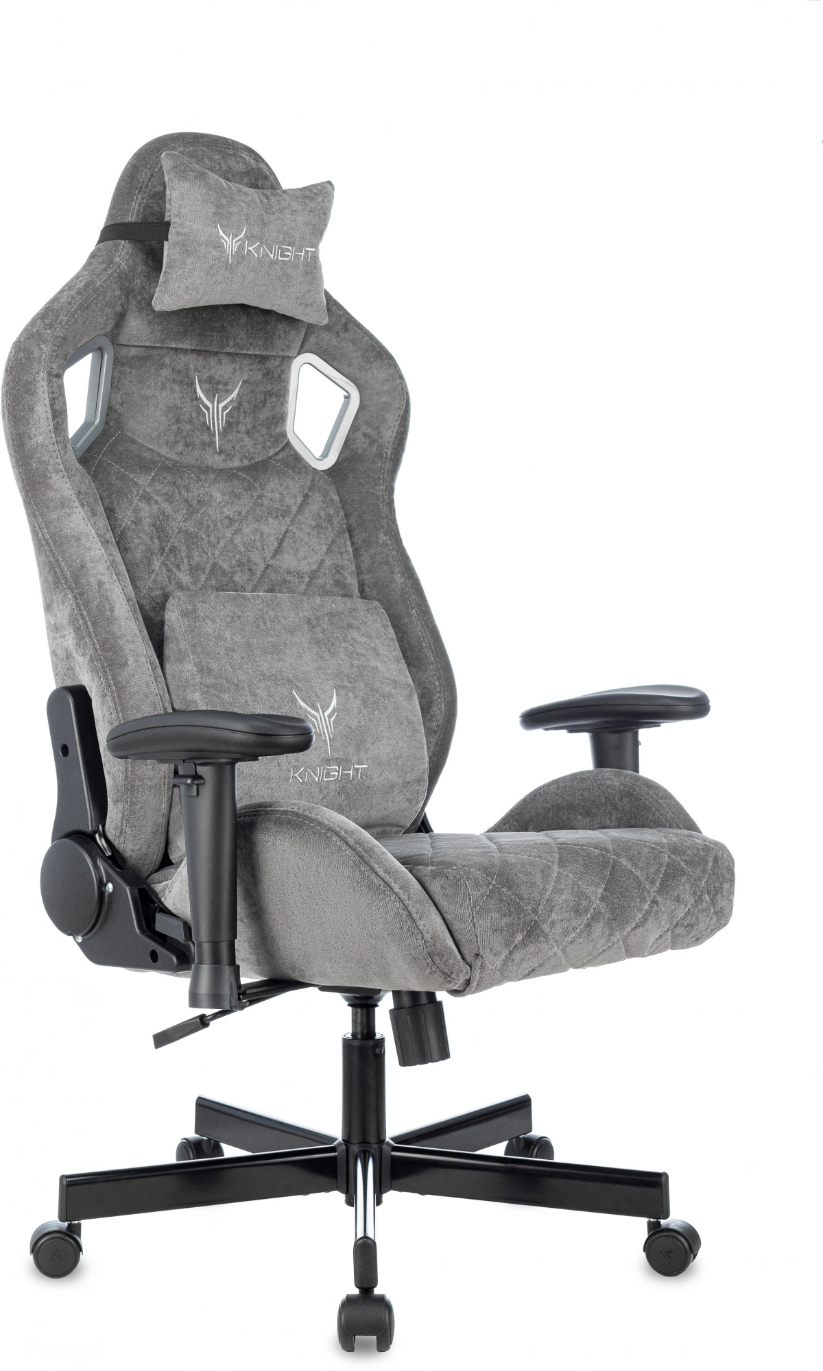 Кресло игровое Knight Outrider LTD серый Light-19 с подголов. крестов. металл — фото 1