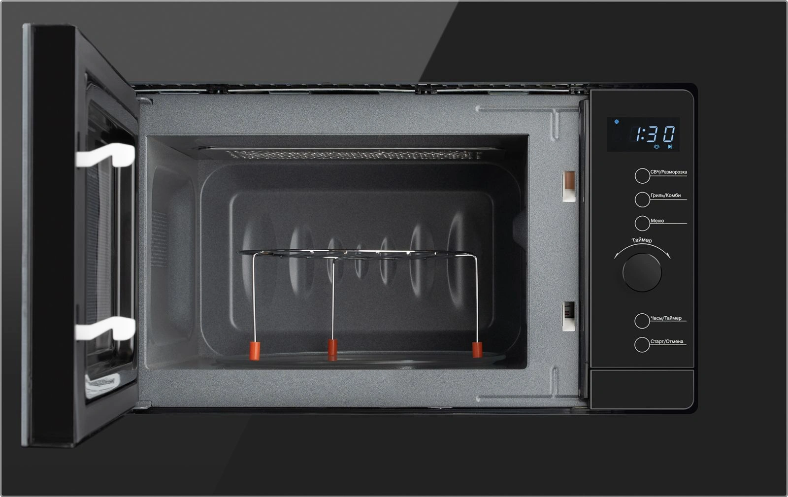 Микроволновая печь Weissgauff HMT-620 BG Grill 20л. 700Вт черный (встраиваемая) — миниатюра 8