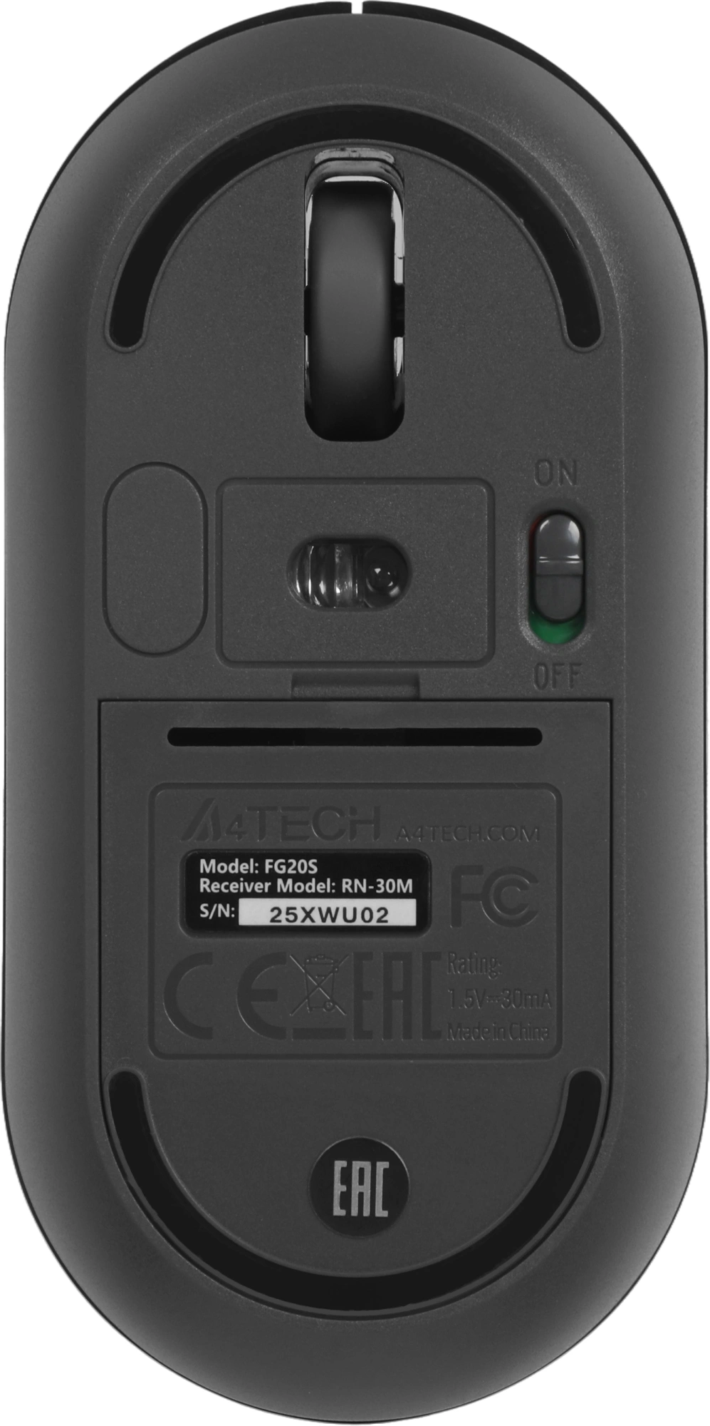 Мышь A4Tech Fstyler FG20S серый оптическая 2000dpi silent беспров. USB для ноутбука 3but (FG20S USB GREY) — миниатюра 2