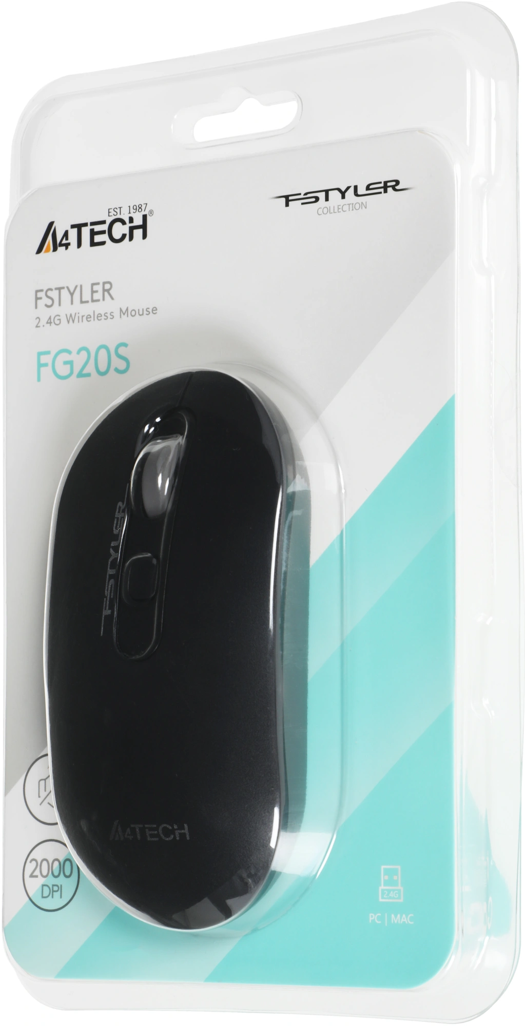 Мышь A4Tech Fstyler FG20S серый оптическая 2000dpi silent беспров. USB для ноутбука 3but (FG20S USB GREY) — миниатюра 7
