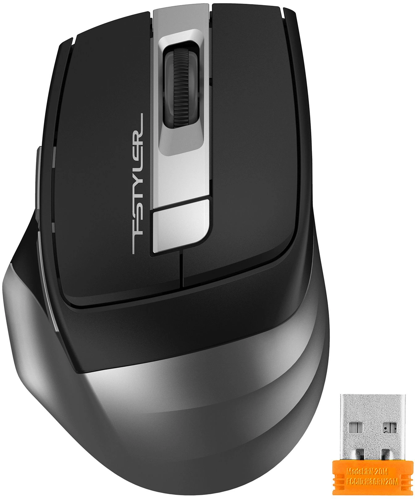 Мышь A4Tech Fstyler FG35S серый/черный оптическая 2000dpi silent беспров. USB 5but (FG35S USB GREY) — миниатюра 2