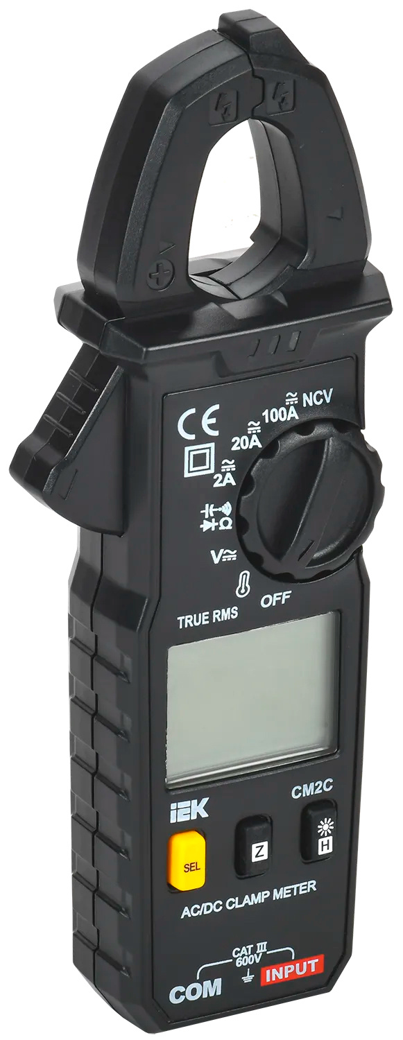 Клещи токоизмерительные IEK ARMA2L 5 CM2C цифр. измер.ток:переменный/постоянный черный (A2L5-CM13-02) — миниатюра 2