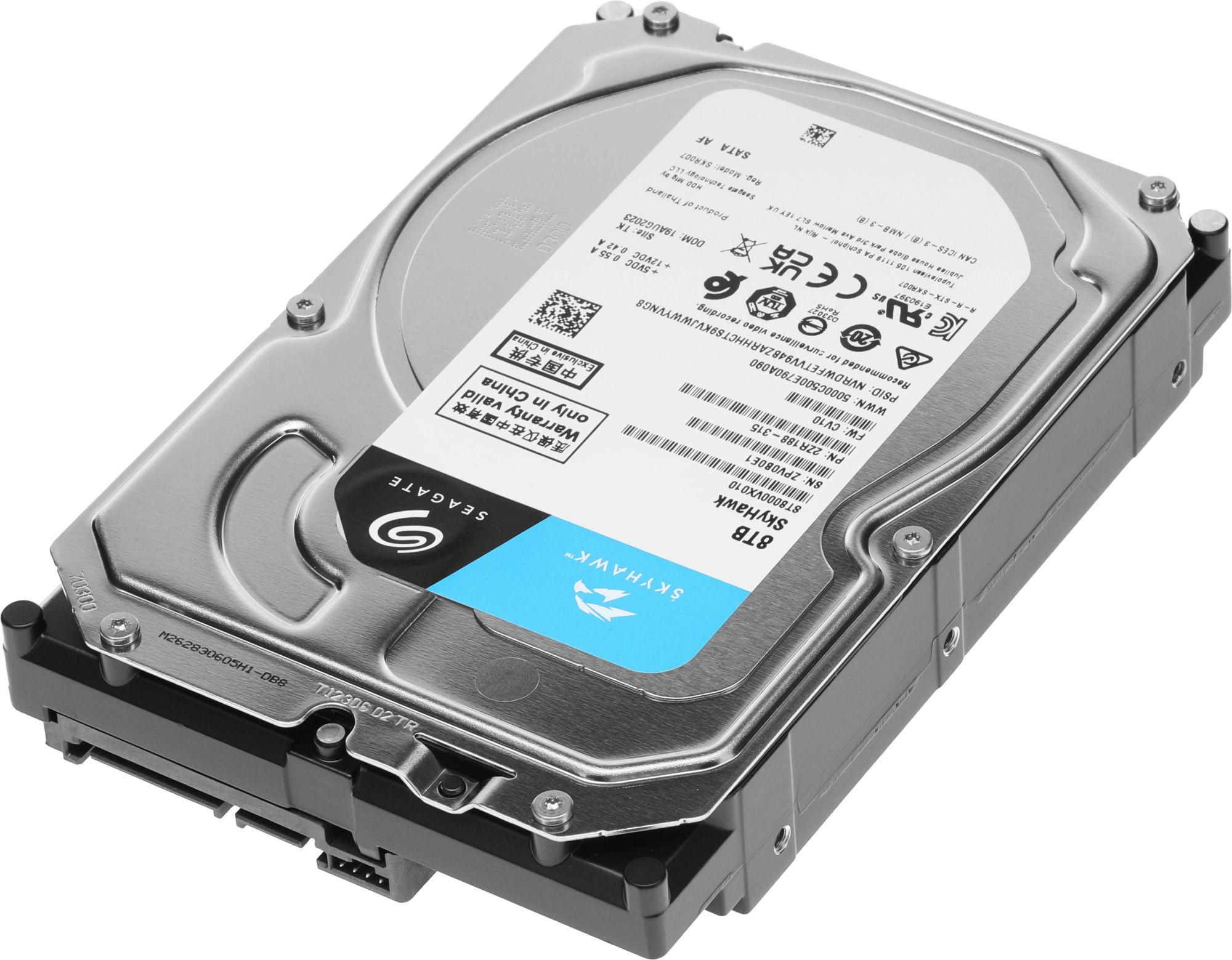 Жесткий диск Seagate SATA-III 8TB ST8000VX010 Surveillance Skyhawk 4KN (5400rpm) 256Mb 3.5" — миниатюра 5