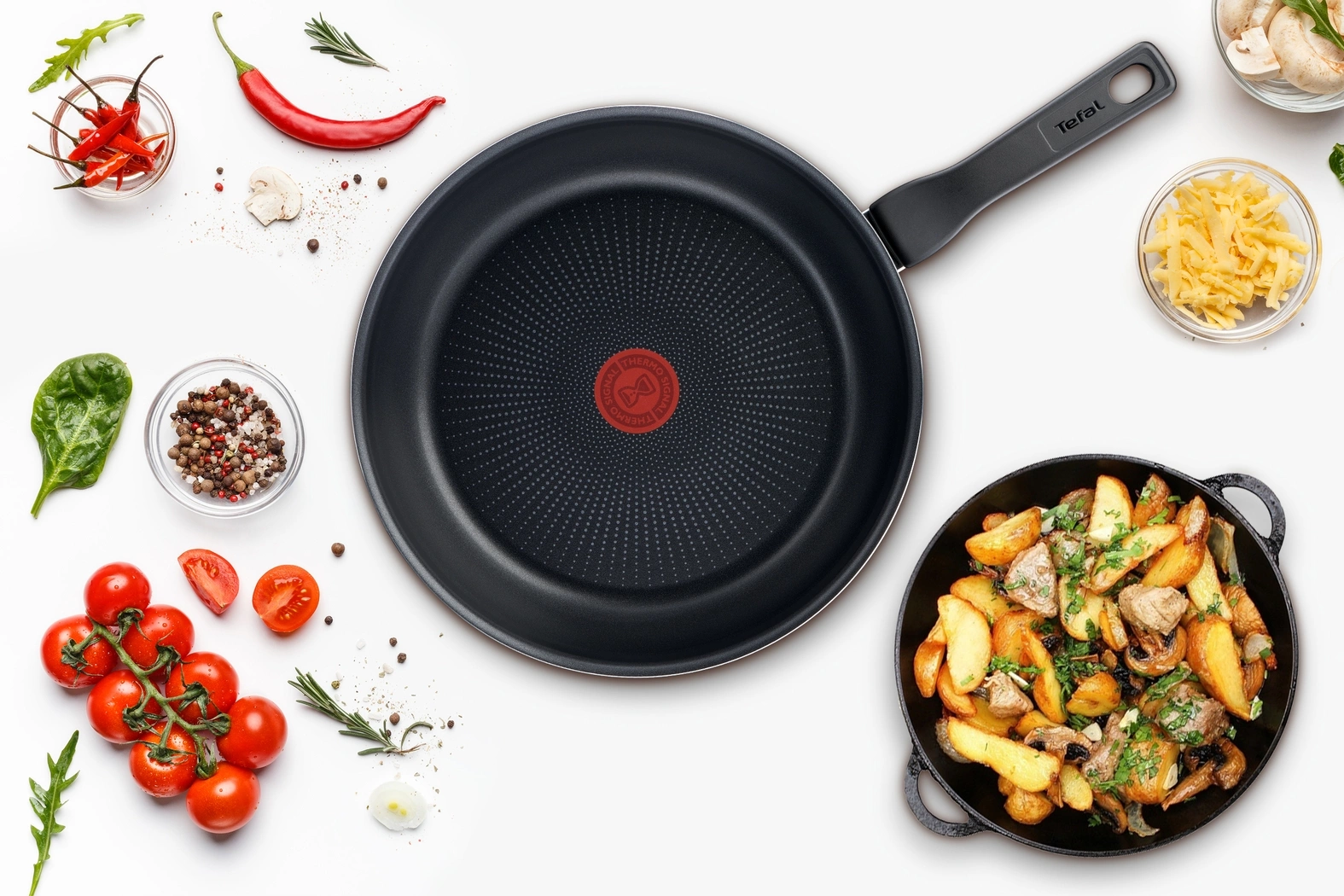 Сковорода Tefal Force 4218924 круглая 24см покрытие: Titanium ручка несъемная (с крышкой) черный (9100048321) — миниатюра 8