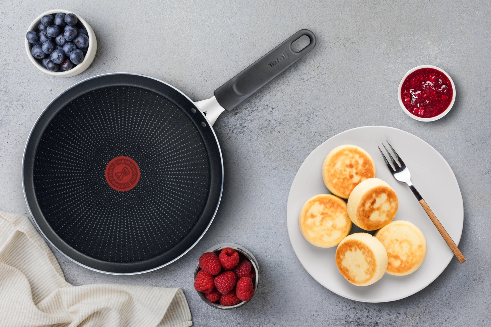 Сковорода блинная Tefal Force 4218522 круглая 22см покрытие: антипригарное ручка несъемная (без крышки) черный (9100048318) — миниатюра 5