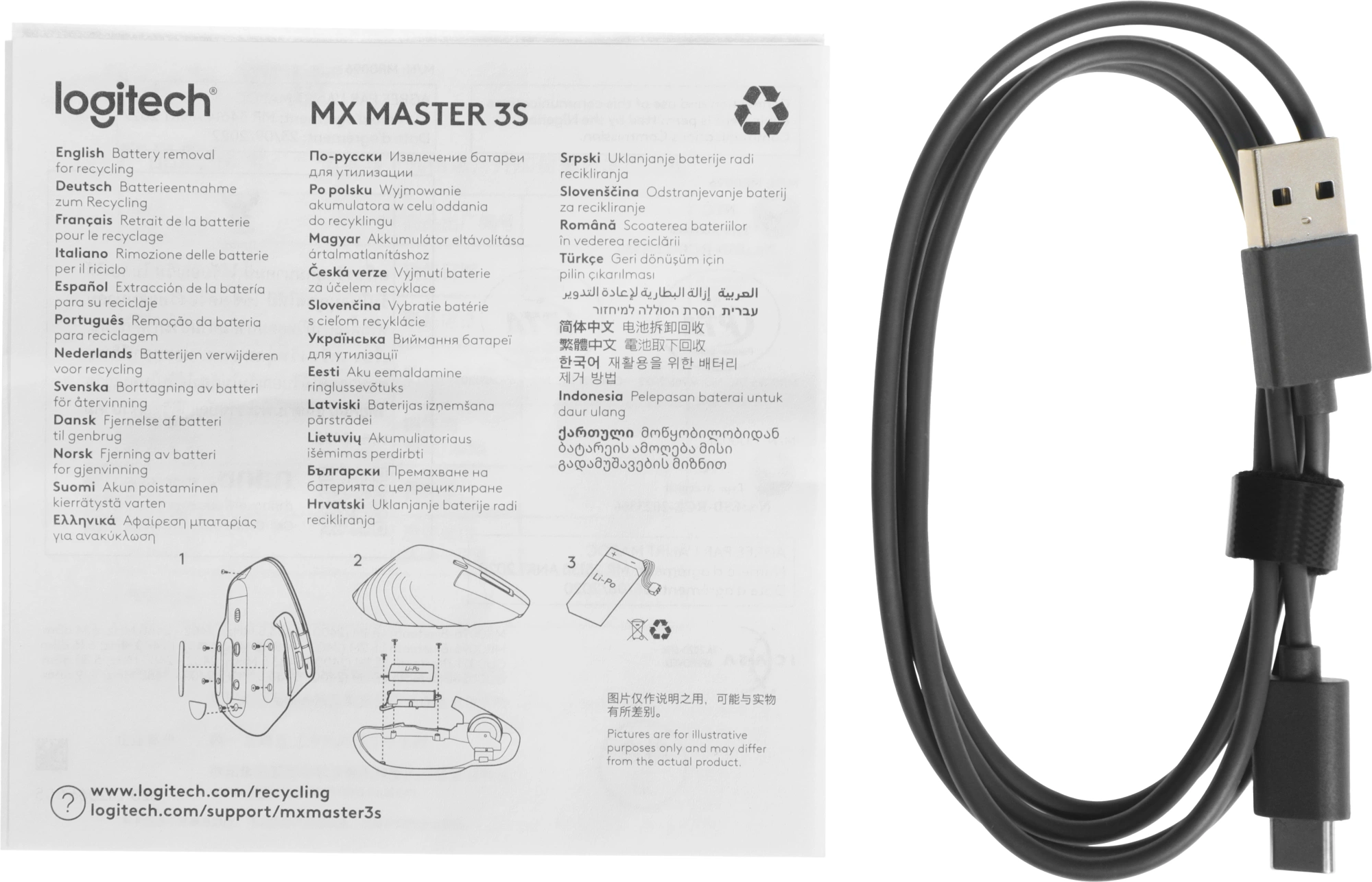 Мышь Logitech MX Master 3S графитовый оптическая 8000dpi беспров. BT/Radio USB 5but (910-006565) — миниатюра 6