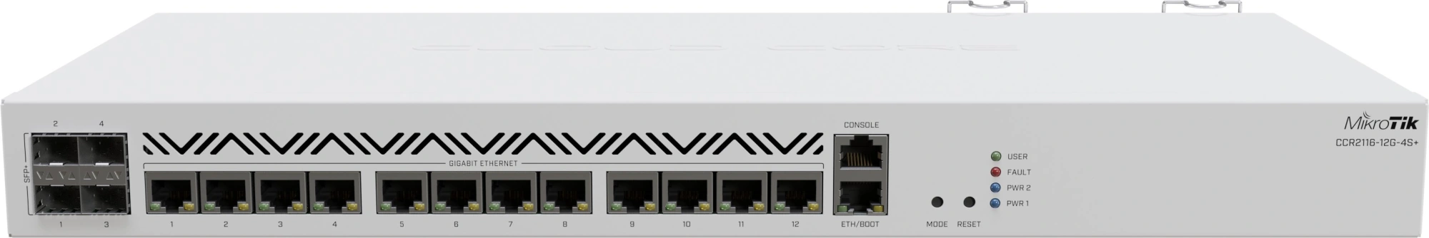 Коммутатор MikroTik CCR2116-12G-4S+ 13x1Гбит/с 4SFP+ управляемый — миниатюра 2