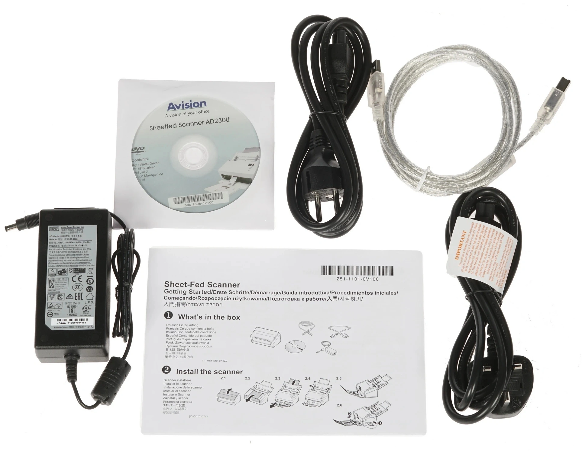 Сканер протяжный Avision AD230U (000-0864-07G/02G) A4 белый — миниатюра 6
