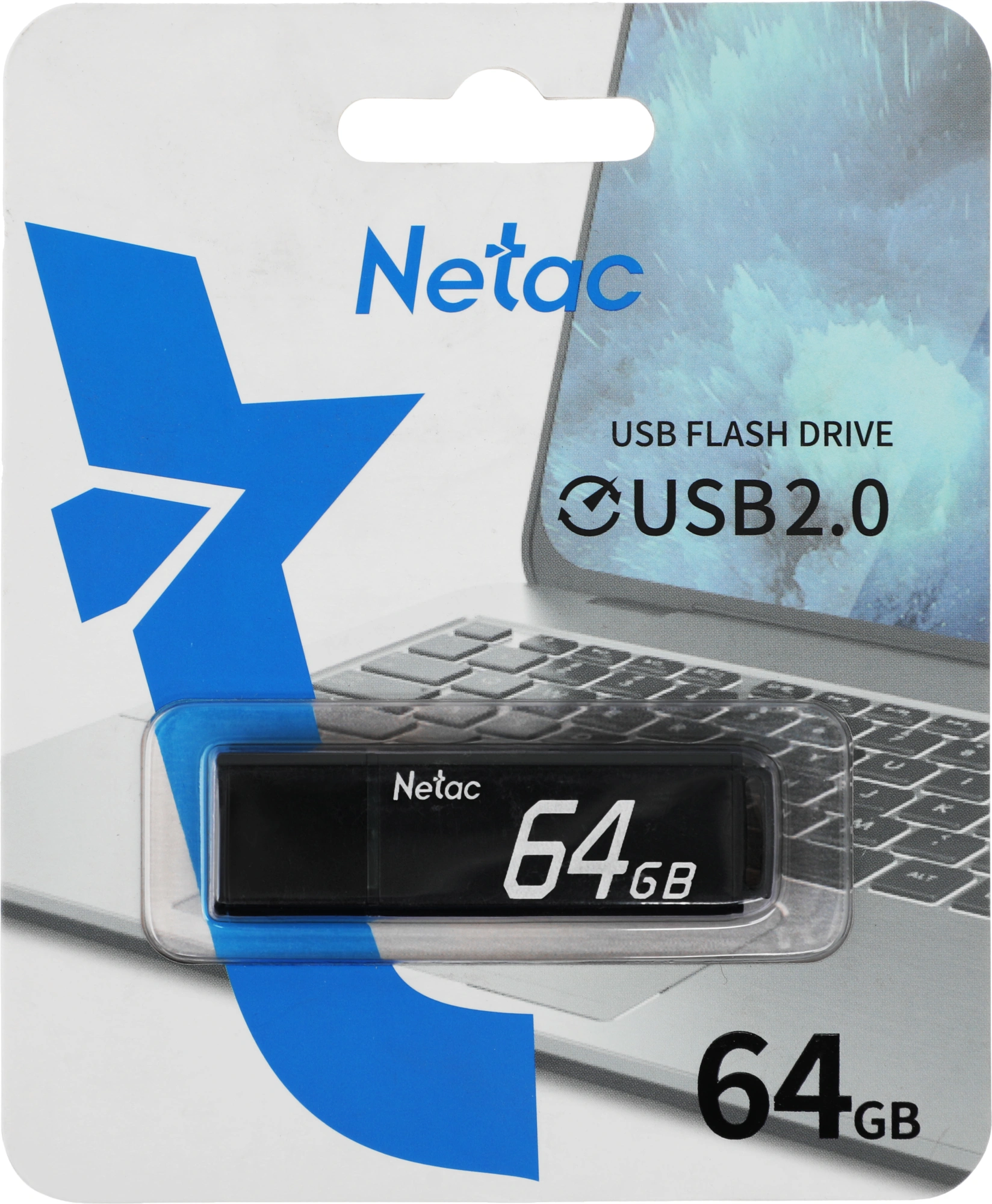 Флеш Диск Netac 64GB U351 NT03U351N-064G-20BK USB2.0 черный — миниатюра 2