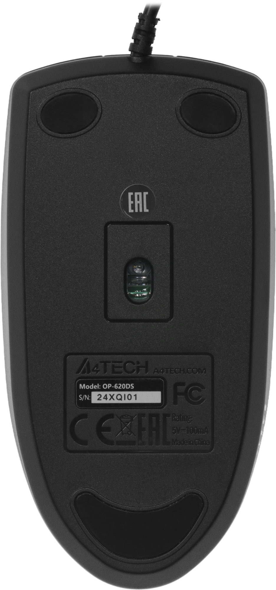 Мышь A4Tech OP-620DS черный оптическая 1200dpi silent USB 3but — миниатюра 2