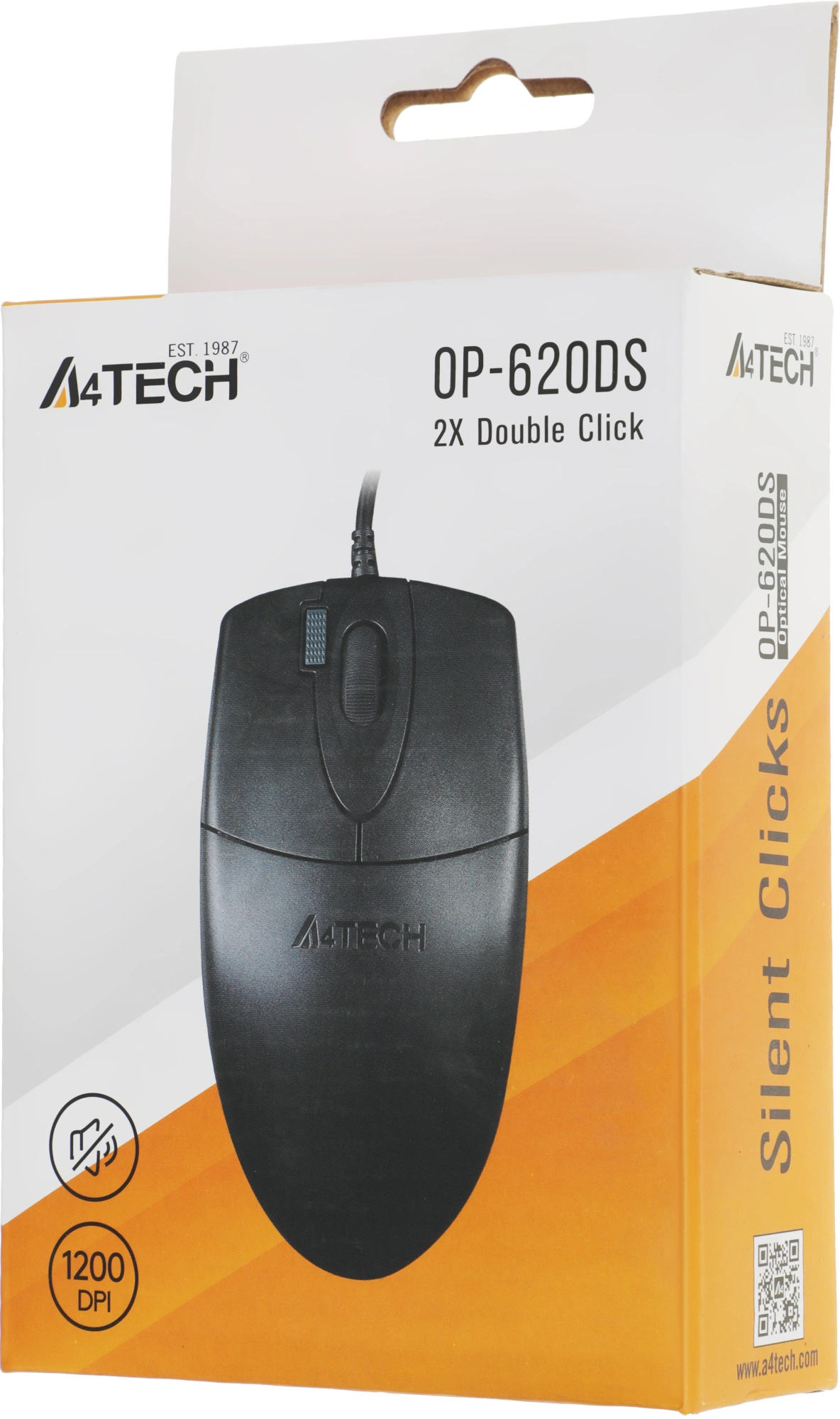 Мышь A4Tech OP-620DS черный оптическая 1200dpi silent USB 3but — миниатюра 4