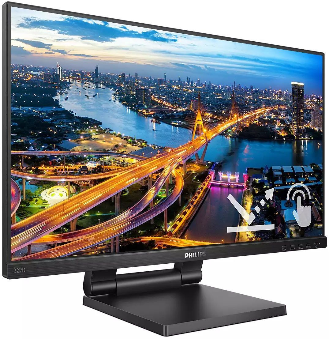 Монитор Philips 21.5" B Line 222B1TC черный IPS LED 16:9 HDMI M/M матовая HAS 250cd 178гр/178гр 1920x1080 75Hz VGA DP FHD USB Touch 6.13кг — миниатюра 4