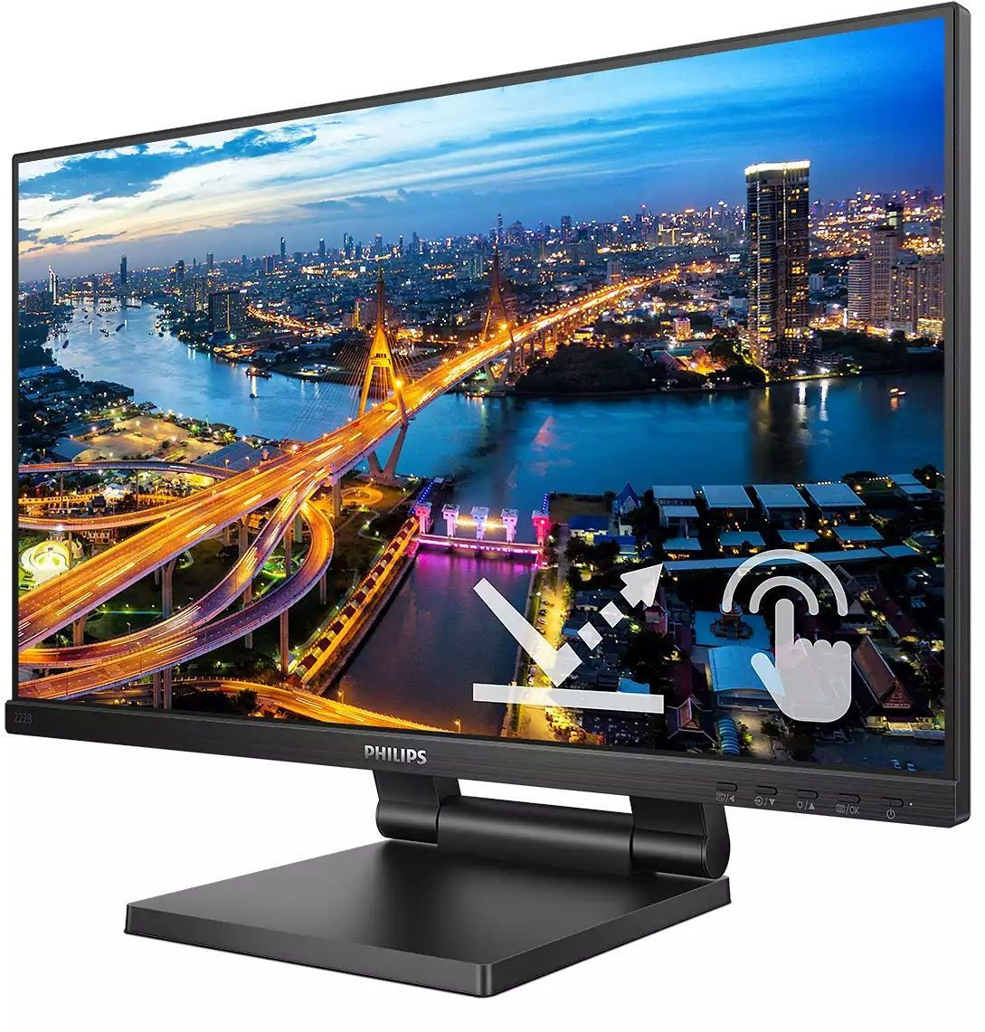 Монитор Philips 21.5" B Line 222B1TC черный IPS LED 16:9 HDMI M/M матовая HAS 250cd 178гр/178гр 1920x1080 75Hz VGA DP FHD USB Touch 6.13кг — миниатюра 3