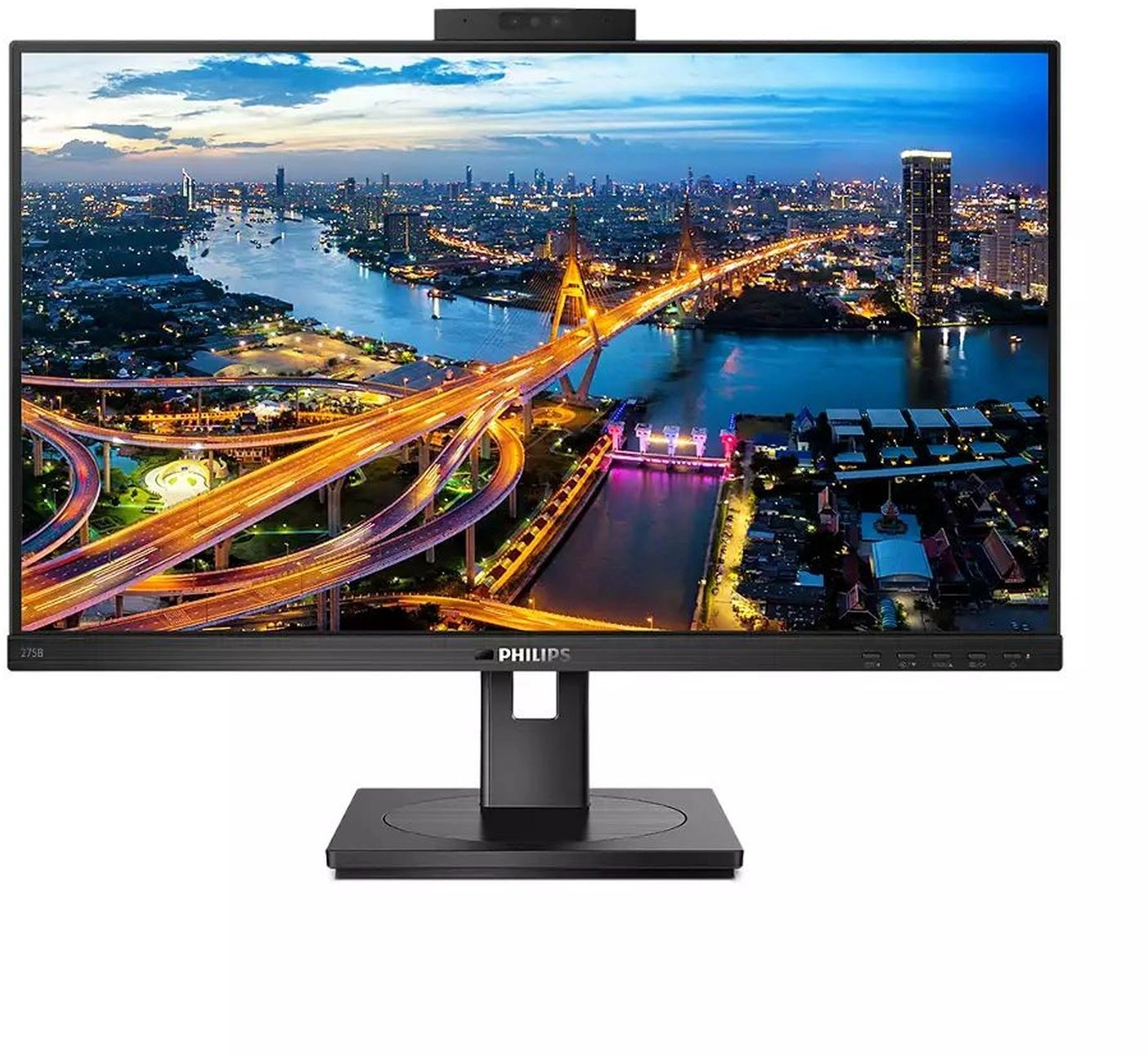 Монитор Philips 27" B Line 275B1H черный IPS LED 16:9 DVI HDMI M/M Cam матовая HAS Piv 350cd 178гр/178гр 2560x1440 75Hz DP Quad 2K (1440p) USB 6.42кг — фото 1