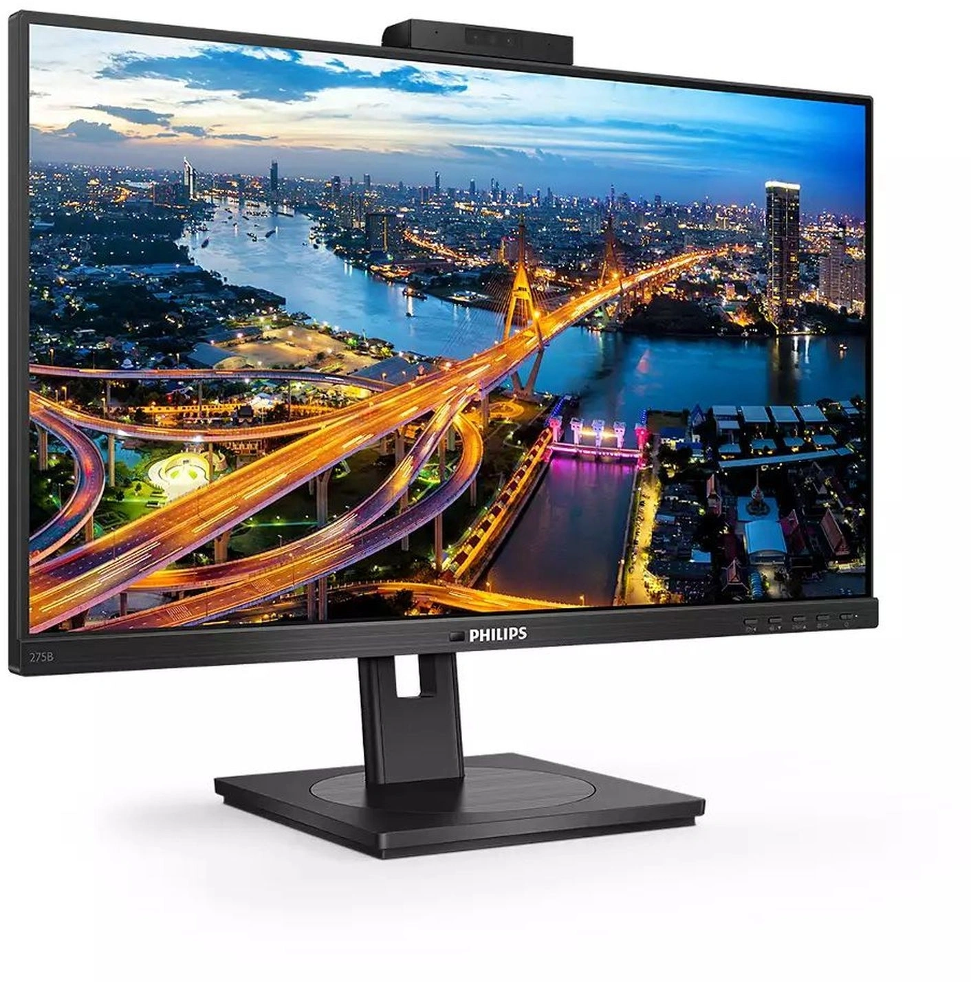 Монитор Philips 27" B Line 275B1H черный IPS LED 16:9 DVI HDMI M/M Cam матовая HAS Piv 350cd 178гр/178гр 2560x1440 75Hz DP Quad 2K (1440p) USB 6.42кг — миниатюра 6