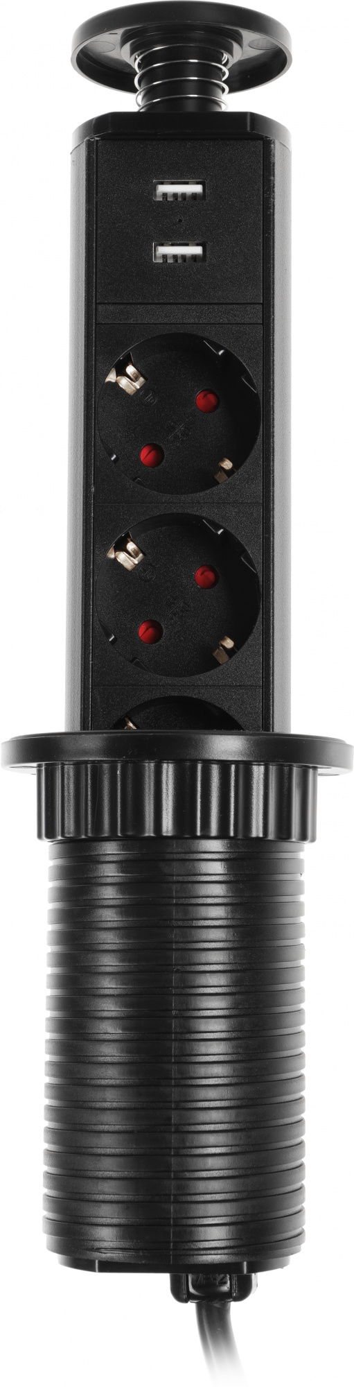 Сетевой разветвитель Premier 3R USB 1.8м (3 розетки) черный (коробка) — миниатюра 5