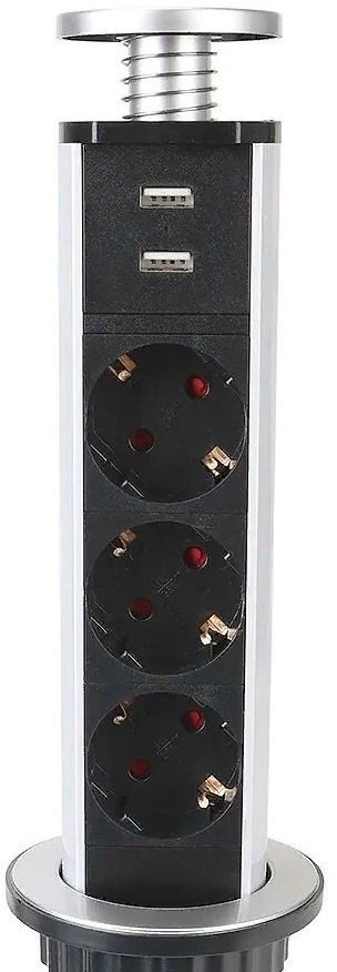 Сетевой разветвитель Premier 3R USB 1.8м (3 розетки) серый (коробка) — миниатюра 9