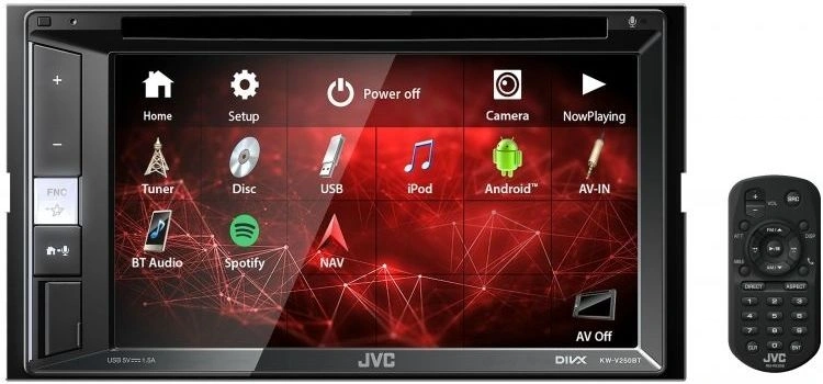 Автомагнитола JVC KW-V250BTM 2DIN 4x50Вт v3.0 DSP 6.2" 3 ПДУ RDS — фото 1