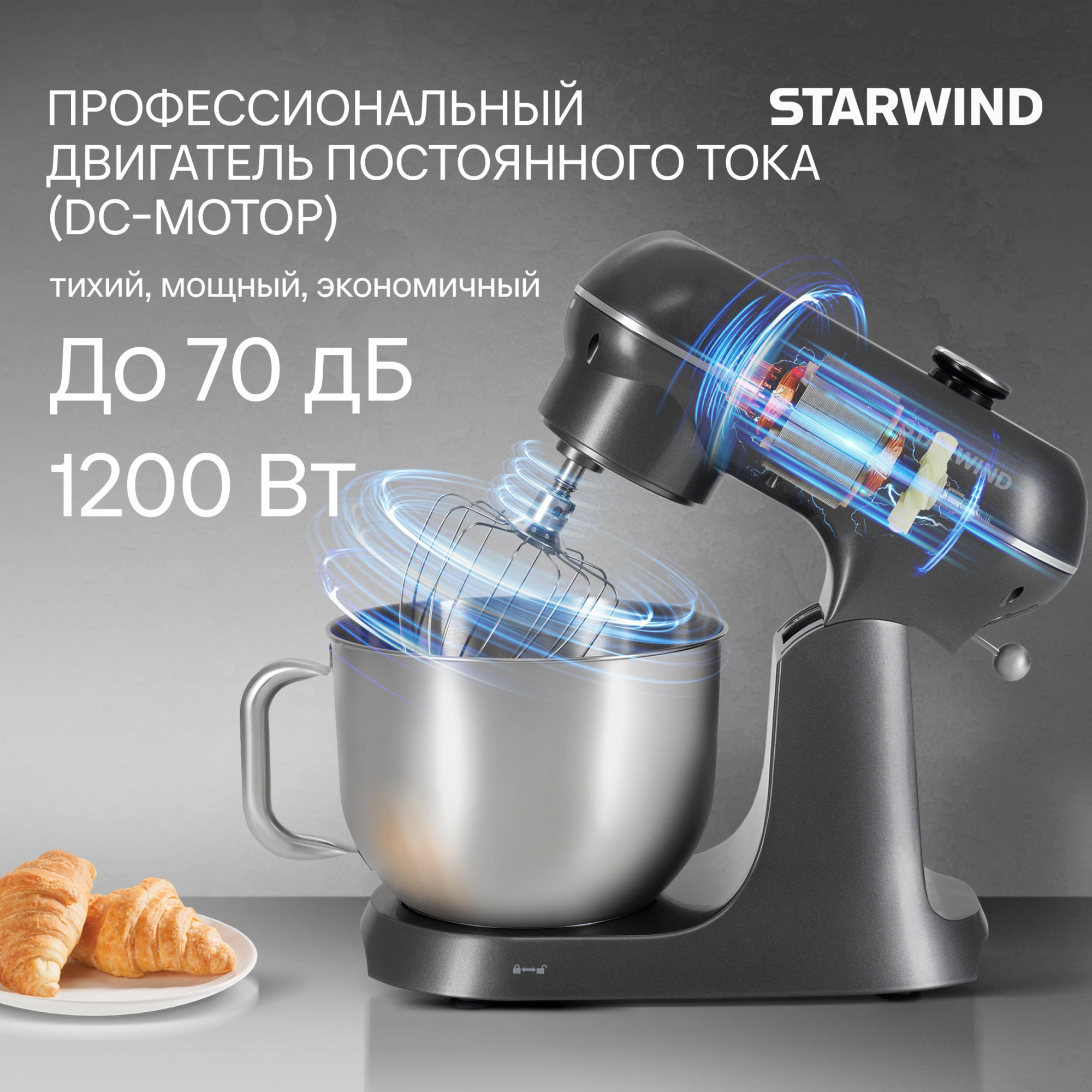 Миксер планетарный Starwind SPM4171 1200Вт серебристый — миниатюра 28