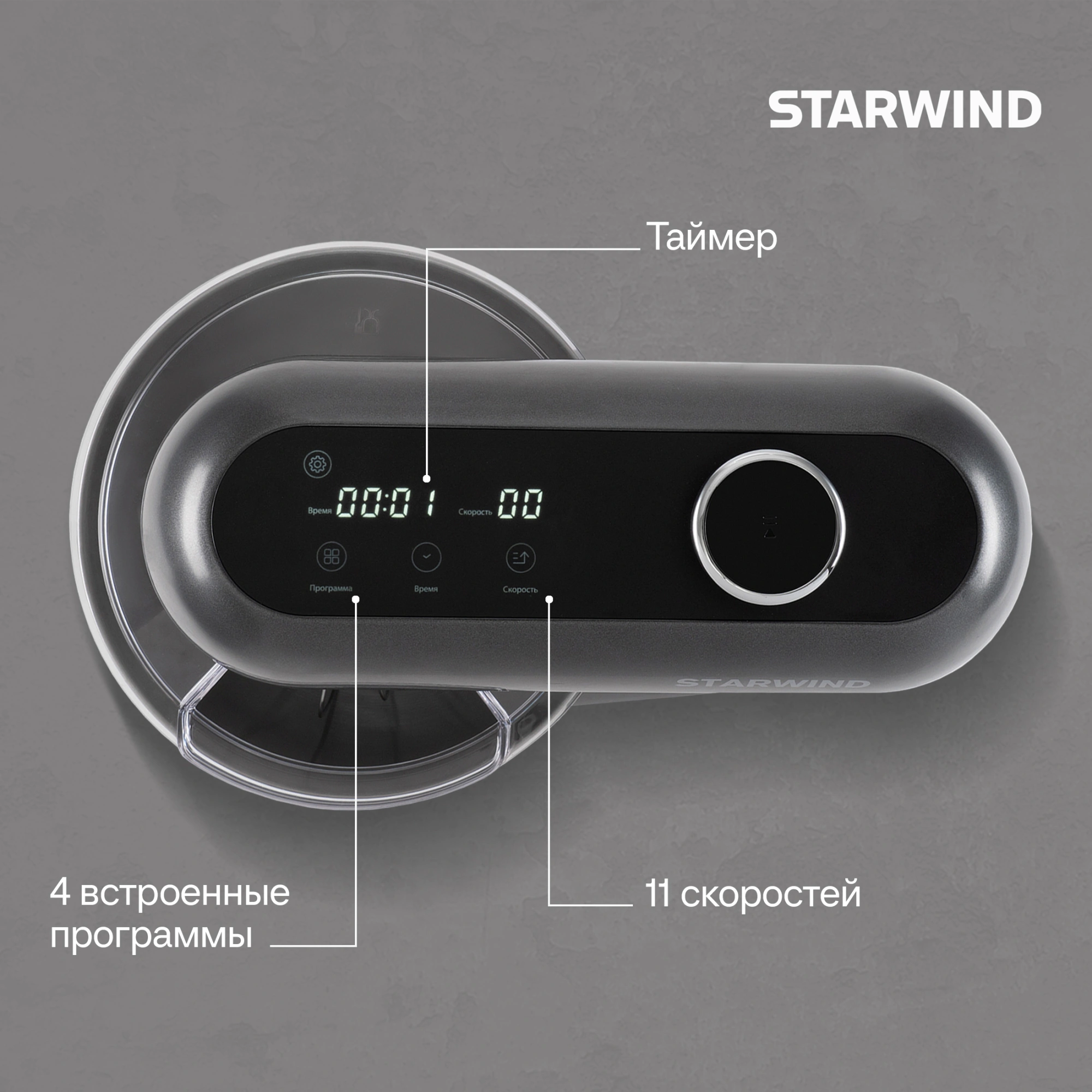 Миксер планетарный Starwind SPM4171 1200Вт серебристый — миниатюра 33