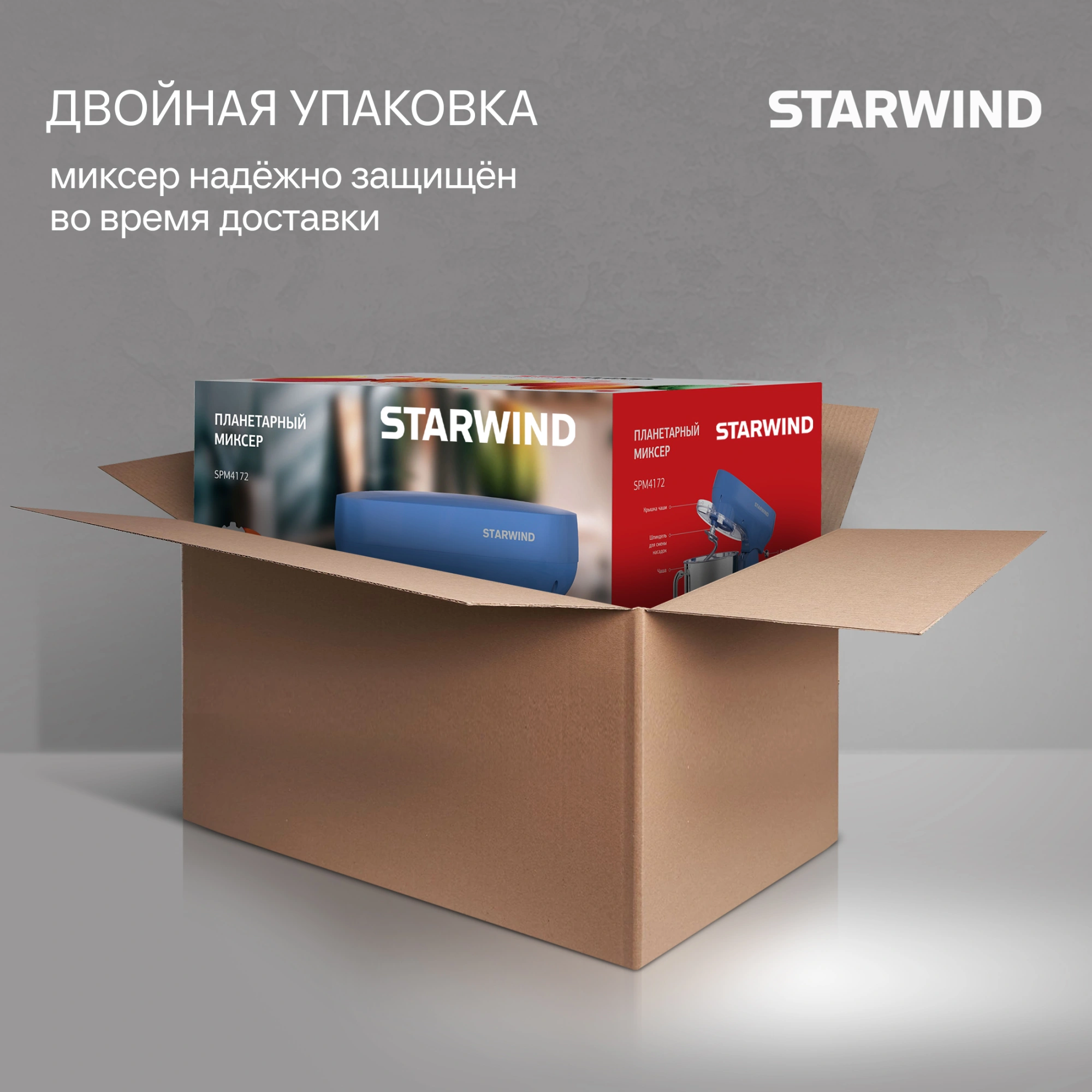 Миксер планетарный Starwind SPM4172 1800Вт васильковый — миниатюра 35