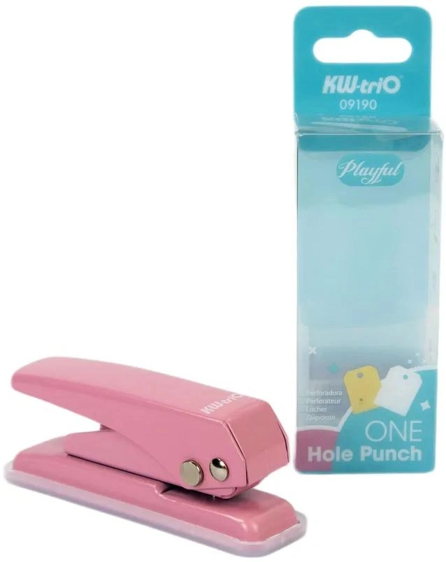 Дырокол Kw-Trio 09190PINK макс.:20лист. металл розовый отв.:1 — миниатюра 7