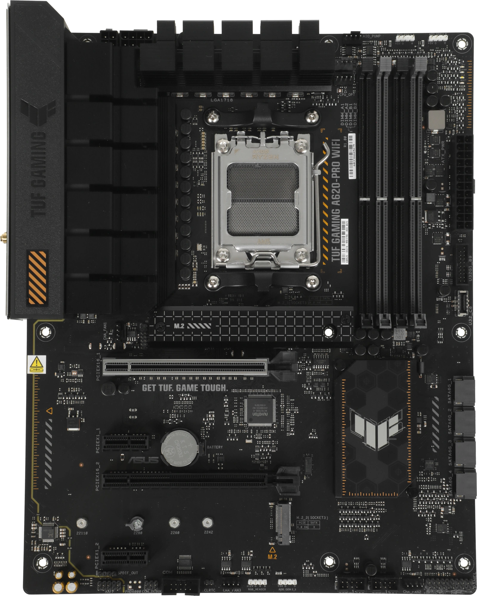 Материнская плата Asus TUF GAMING A620-PRO WIFI Socket AM5 AMD A620 4xDDR5 ATX AC`97 8ch(7.1) 2.5Gg RAID+HDMI+DP — миниатюра 4