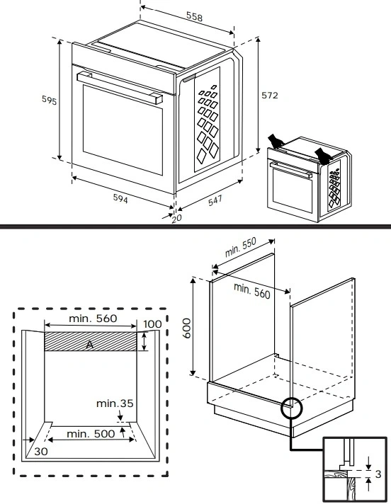 Духовой шкаф Электрический Indesit IFE 2420 BL черный — миниатюра 5