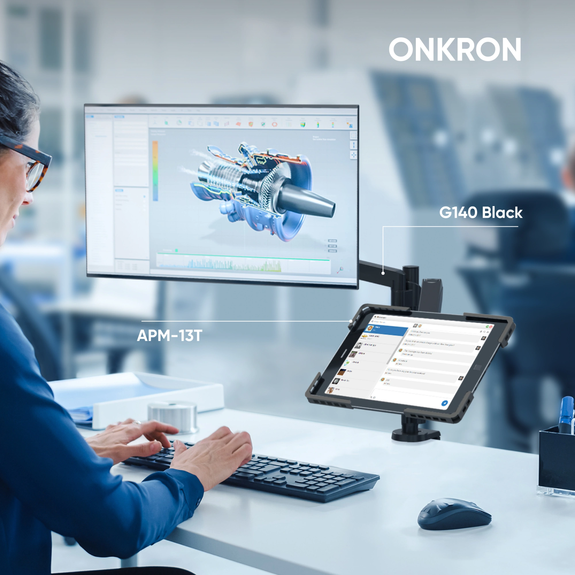 Подставка Onkron для планшетных компьютеров APM-13T черный — миниатюра 2