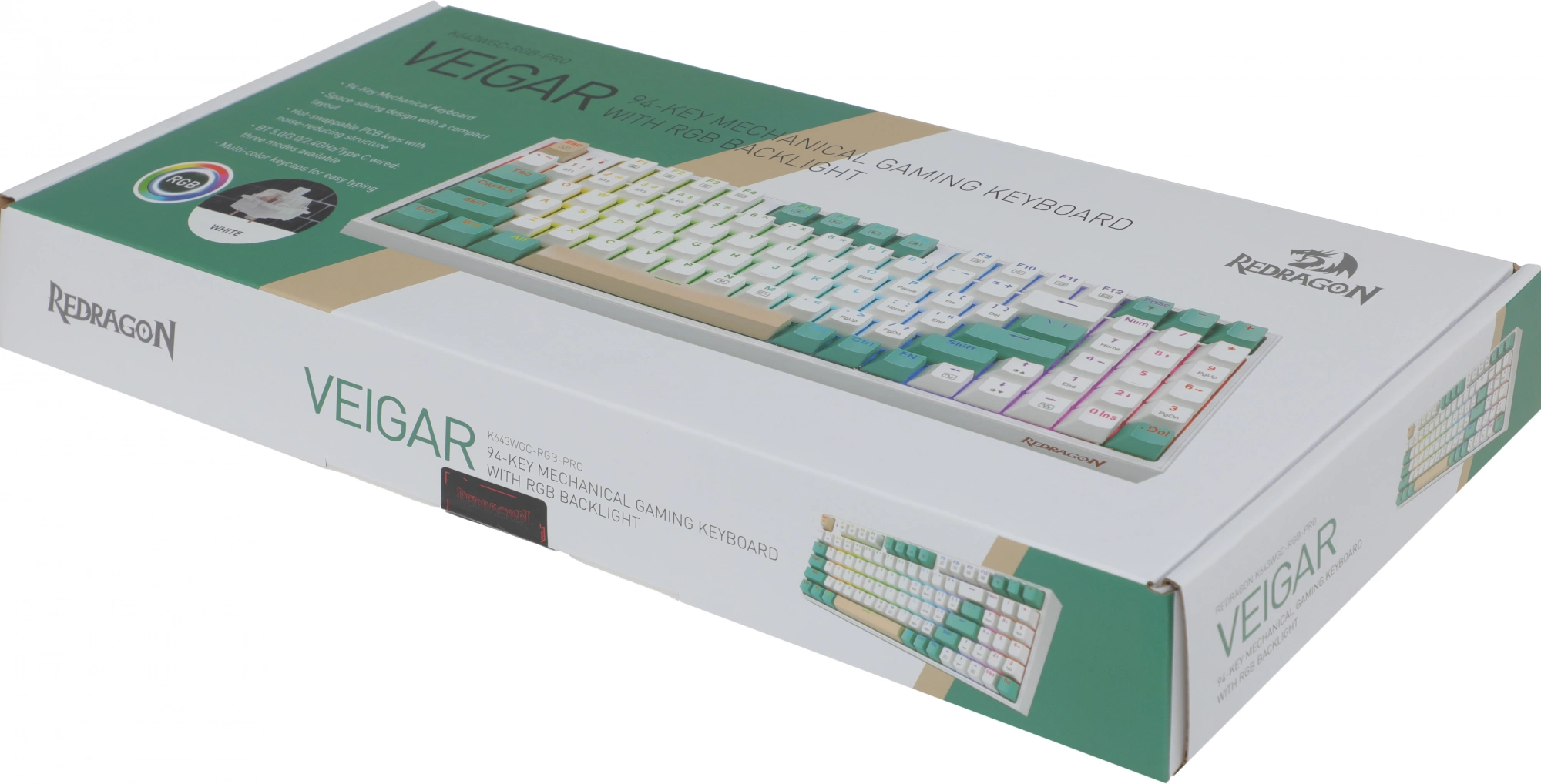 Клавиатура Redragon Veigar механическая белый/синий USB беспроводная BT/Radio for gamer LED (71476) кабель 1.5м — миниатюра 17