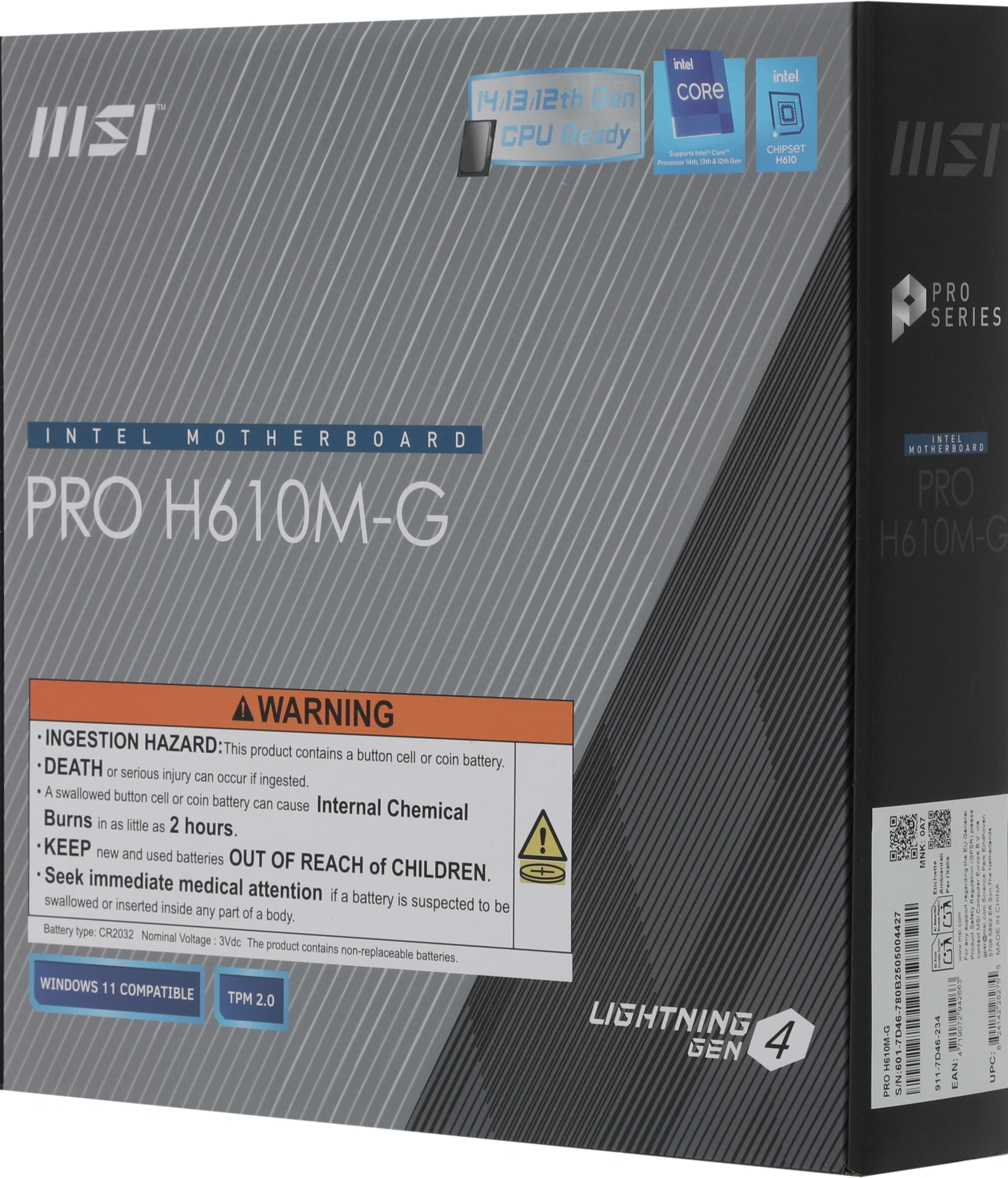 Материнская плата MSI PRO H610M-G Soc-1700 Intel H610 2xDDR5 mATX AC`97 8ch(7.1) GbLAN+VGA+HDMI+DP — миниатюра 11