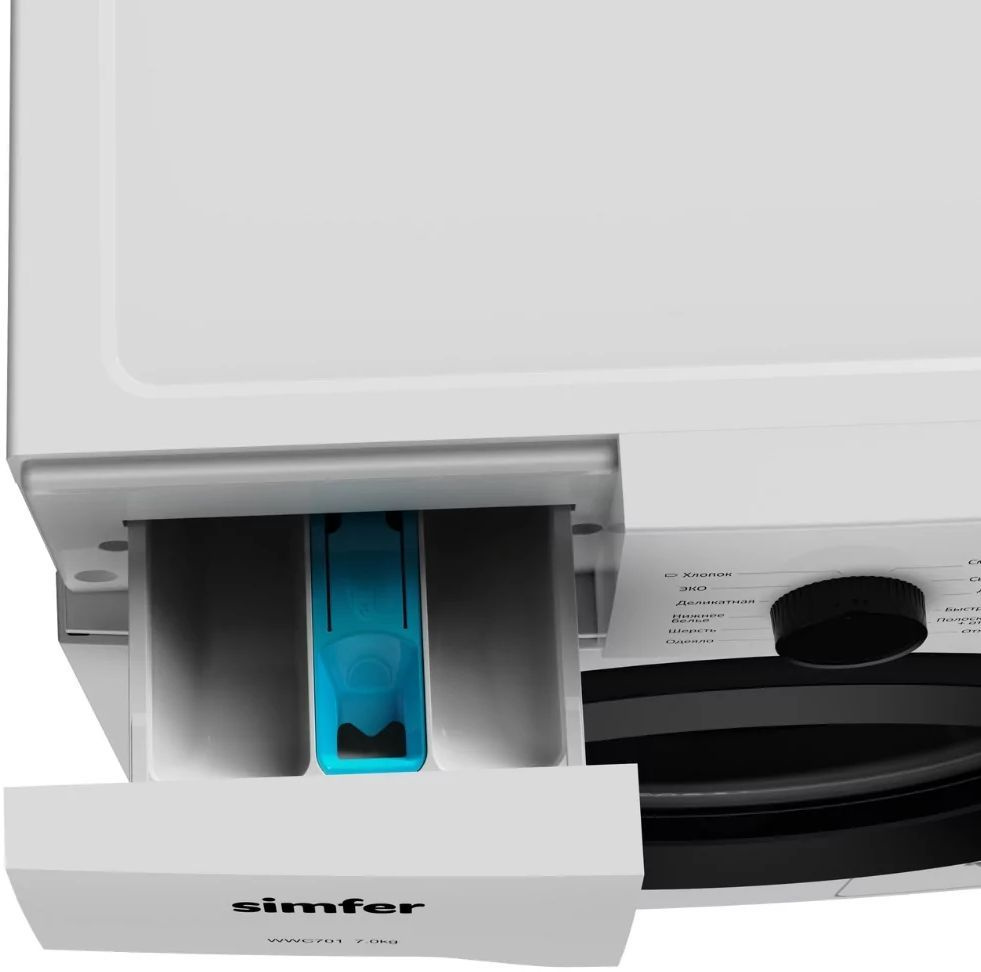 Стиральная машина Simfer WWC701 класс: A+++ загр.фронтальная макс.:7кг белый — миниатюра 9