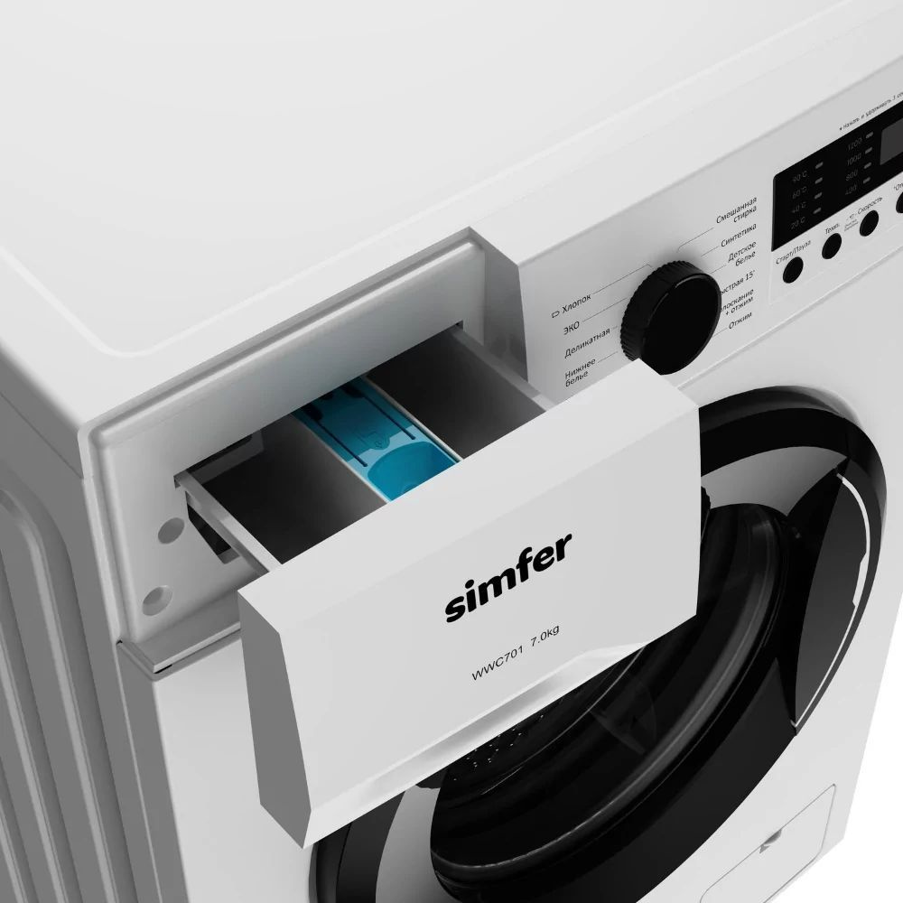 Стиральная машина Simfer WWC701 класс: A+++ загр.фронтальная макс.:7кг белый — миниатюра 11