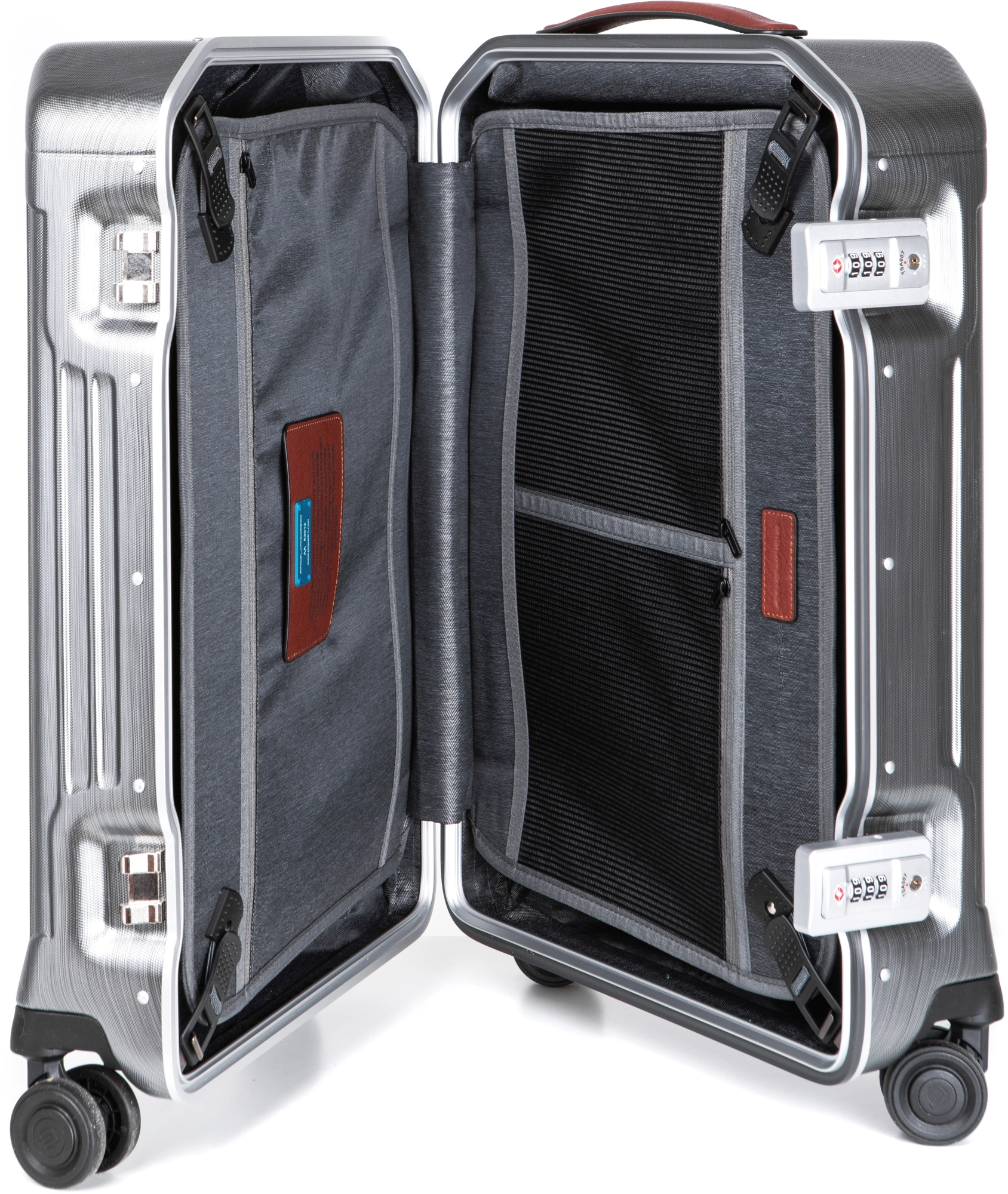 Чемодан Piquadro PQ-LM (BV4425PQLM/NCU) 40x55x20см 37л. 3.46кг. поликарбонат/натур.кожа темно-серый — миниатюра 9