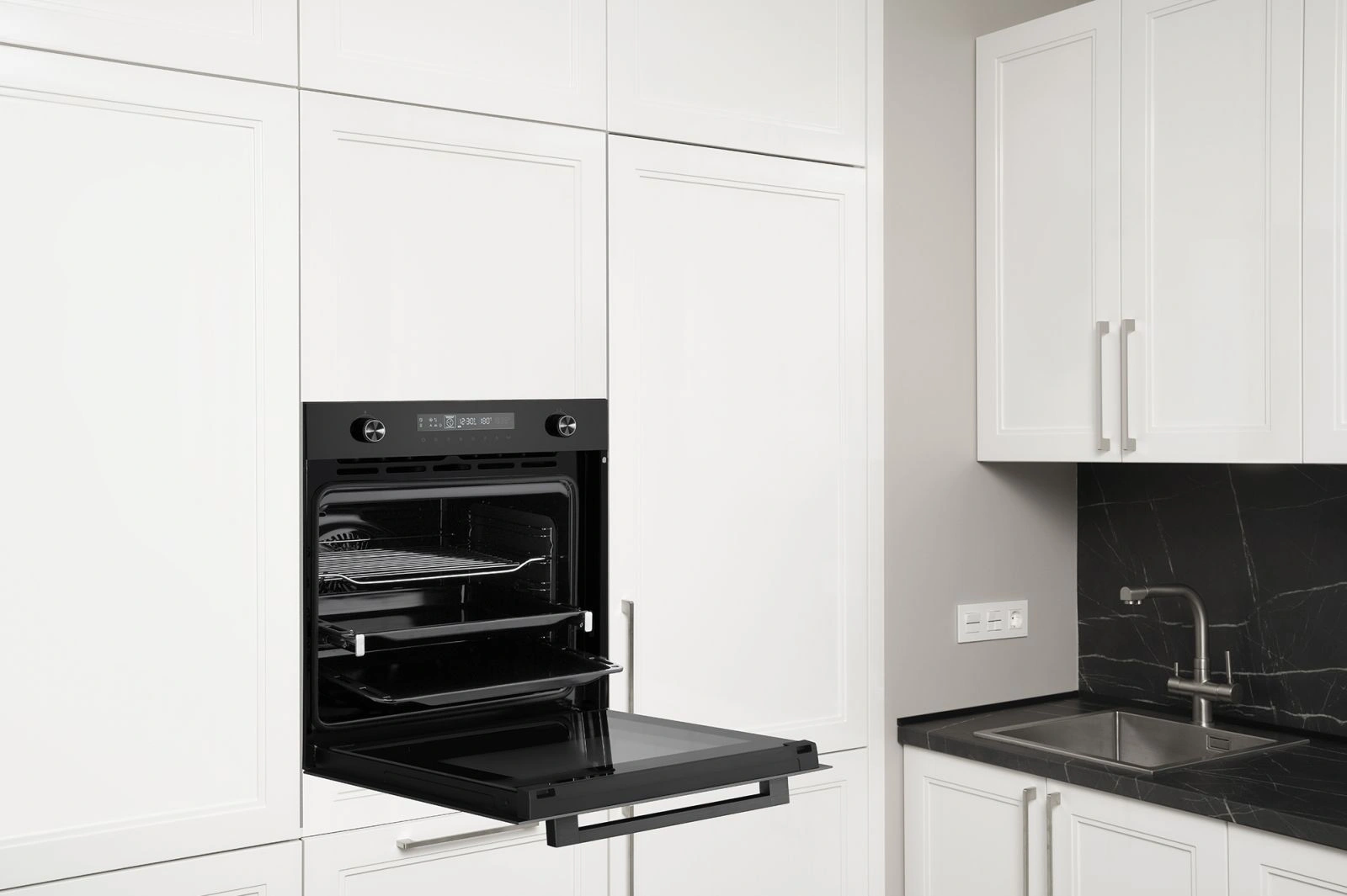 Духовой шкаф Электрический Weissgauff EOM 751 PDB Black Edition черный — миниатюра 3