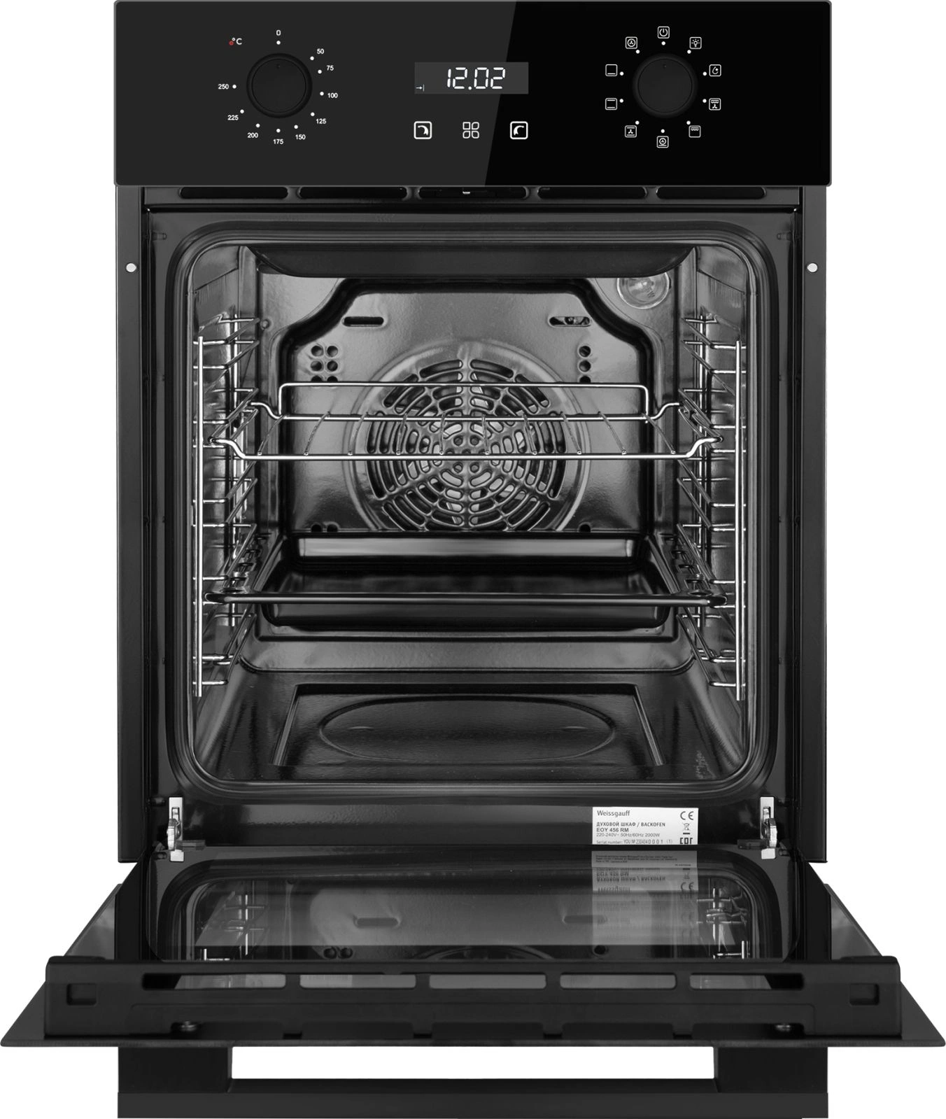 Духовой шкаф Электрический Weissgauff EOY 459 PDB черный — фото 1