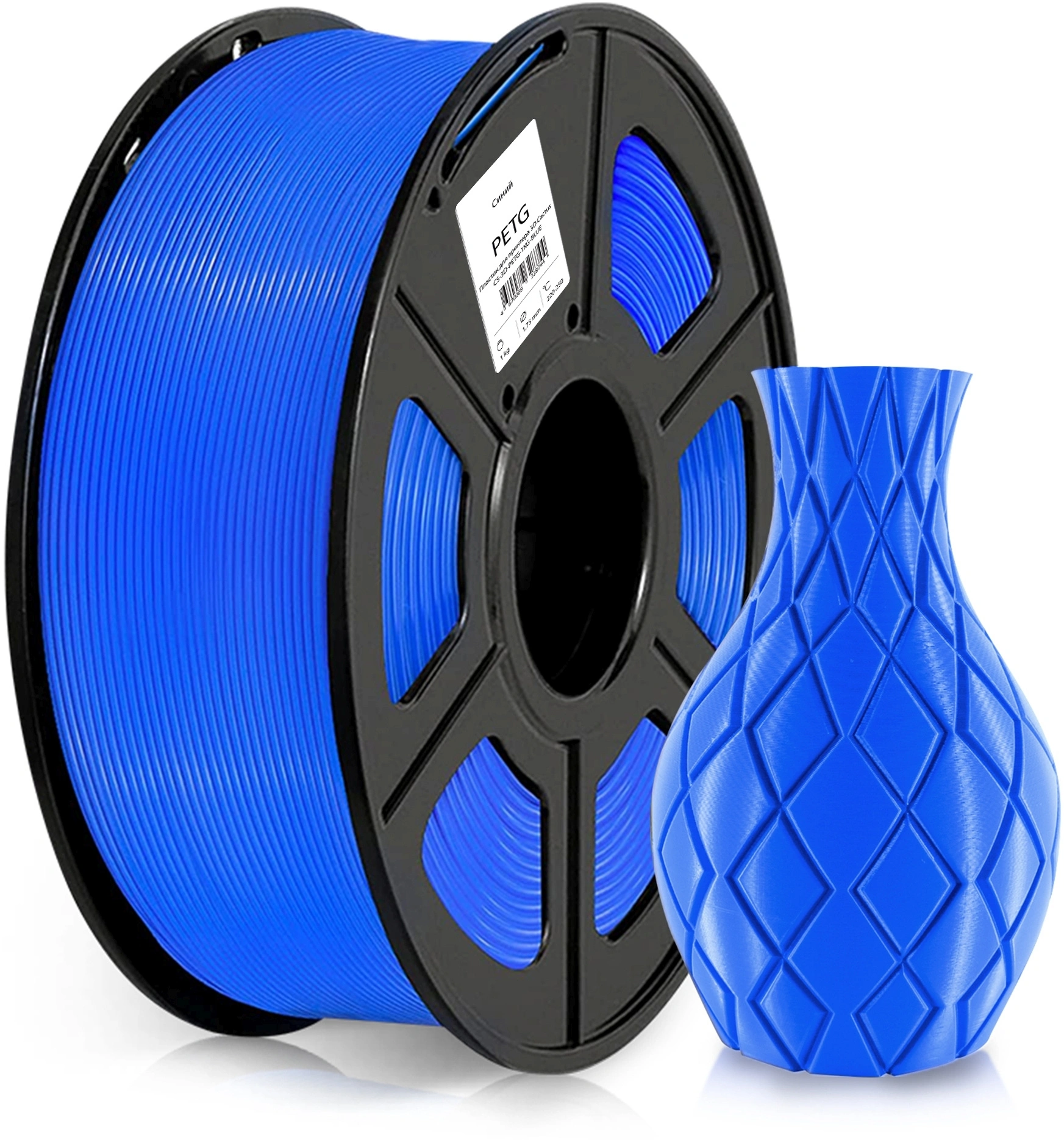 Пластик для принтера 3D Cactus CS-3D-PETG-1KG-BLUE PETG d1.75мм 1кг L316м 1цв. — миниатюра 3
