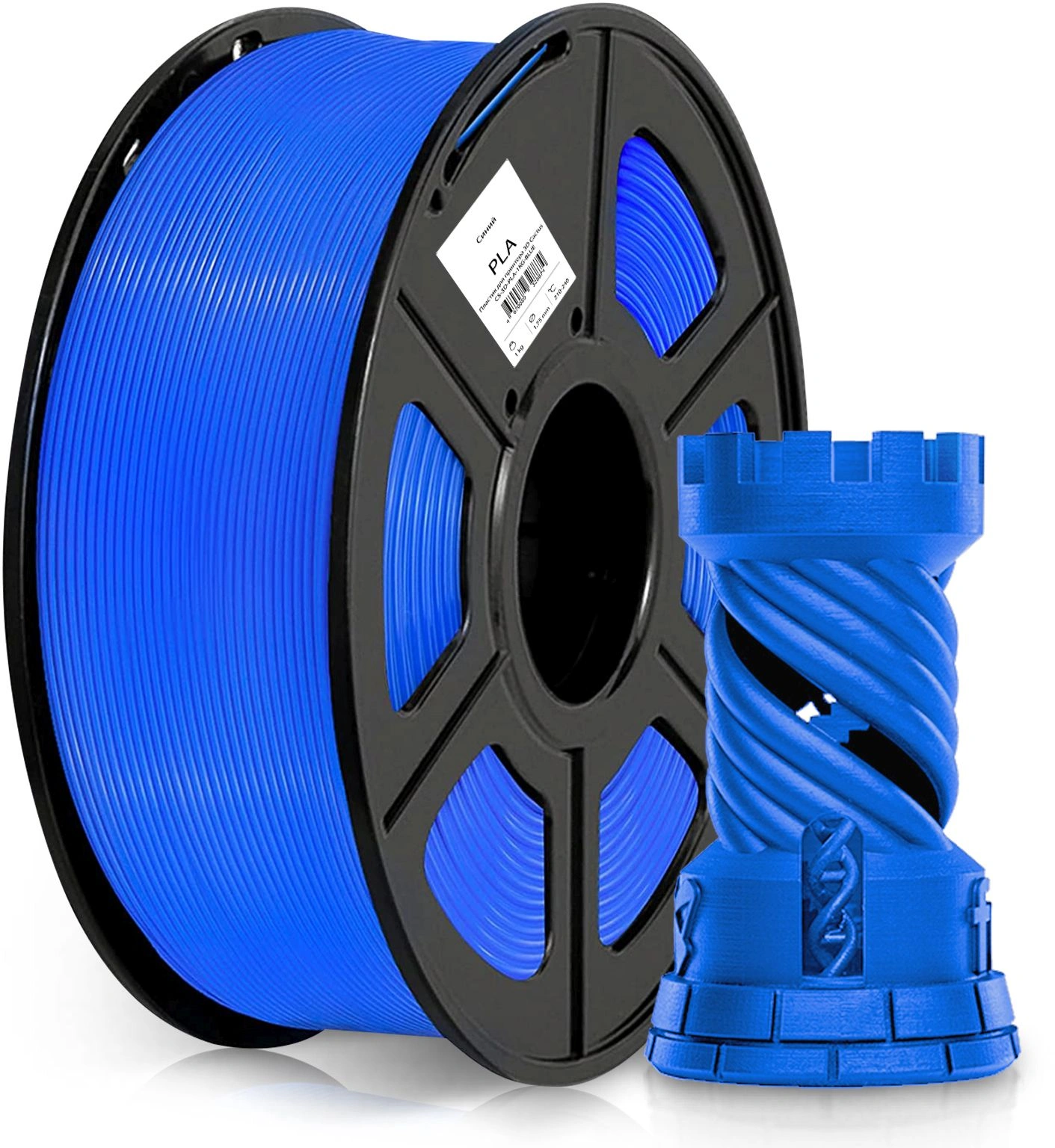 Пластик для принтера 3D Cactus CS-3D-PLA-1KG-BLUE PLA d1.75мм 1кг L326м 1цв. — миниатюра 2