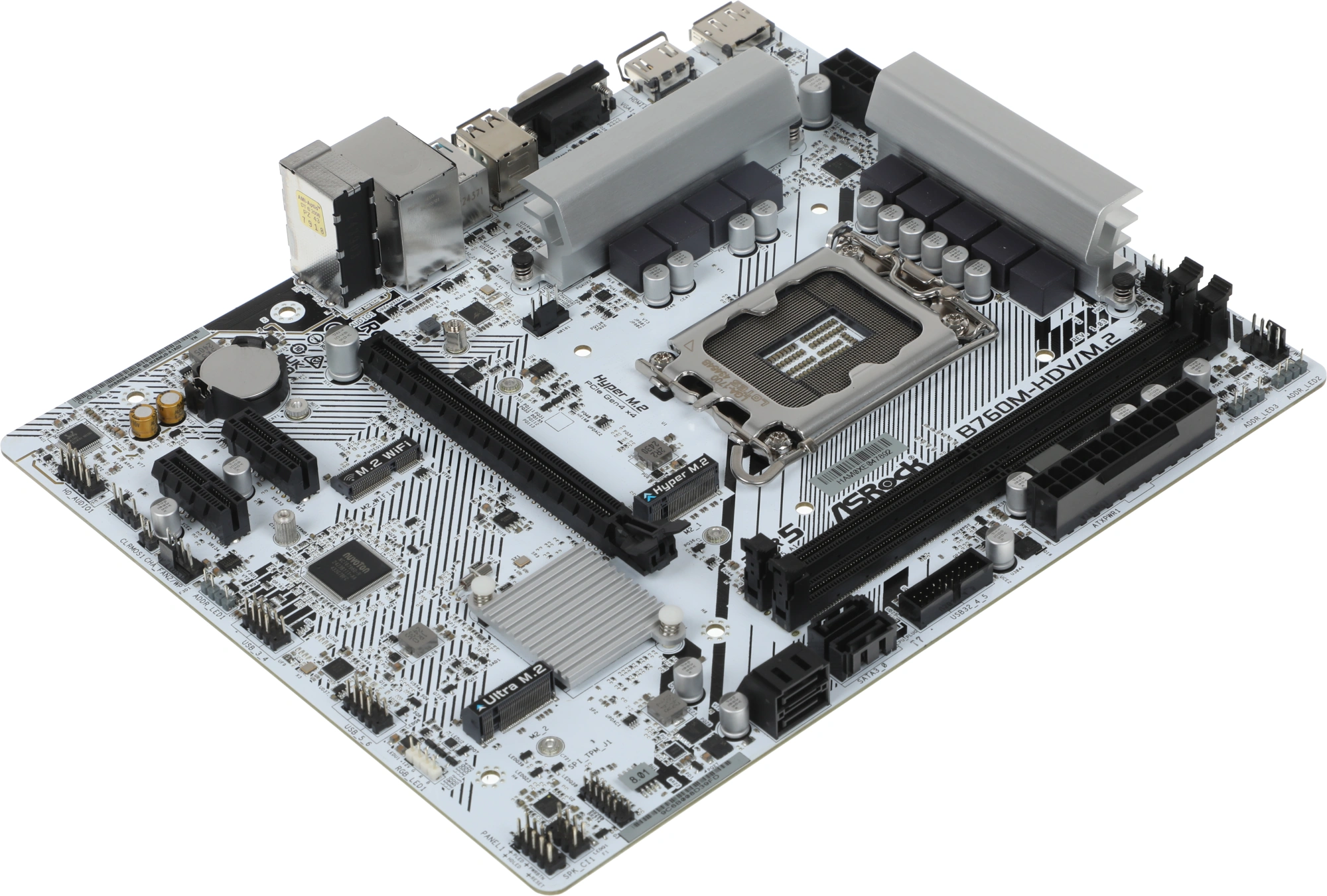 Материнская плата Asrock B760M-HDV/M.2 Soc-1700 Intel B760 2xDDR5 mATX AC`97 8ch(7.1) 2.5Gg RAID+VGA+HDMI+DP — миниатюра 6