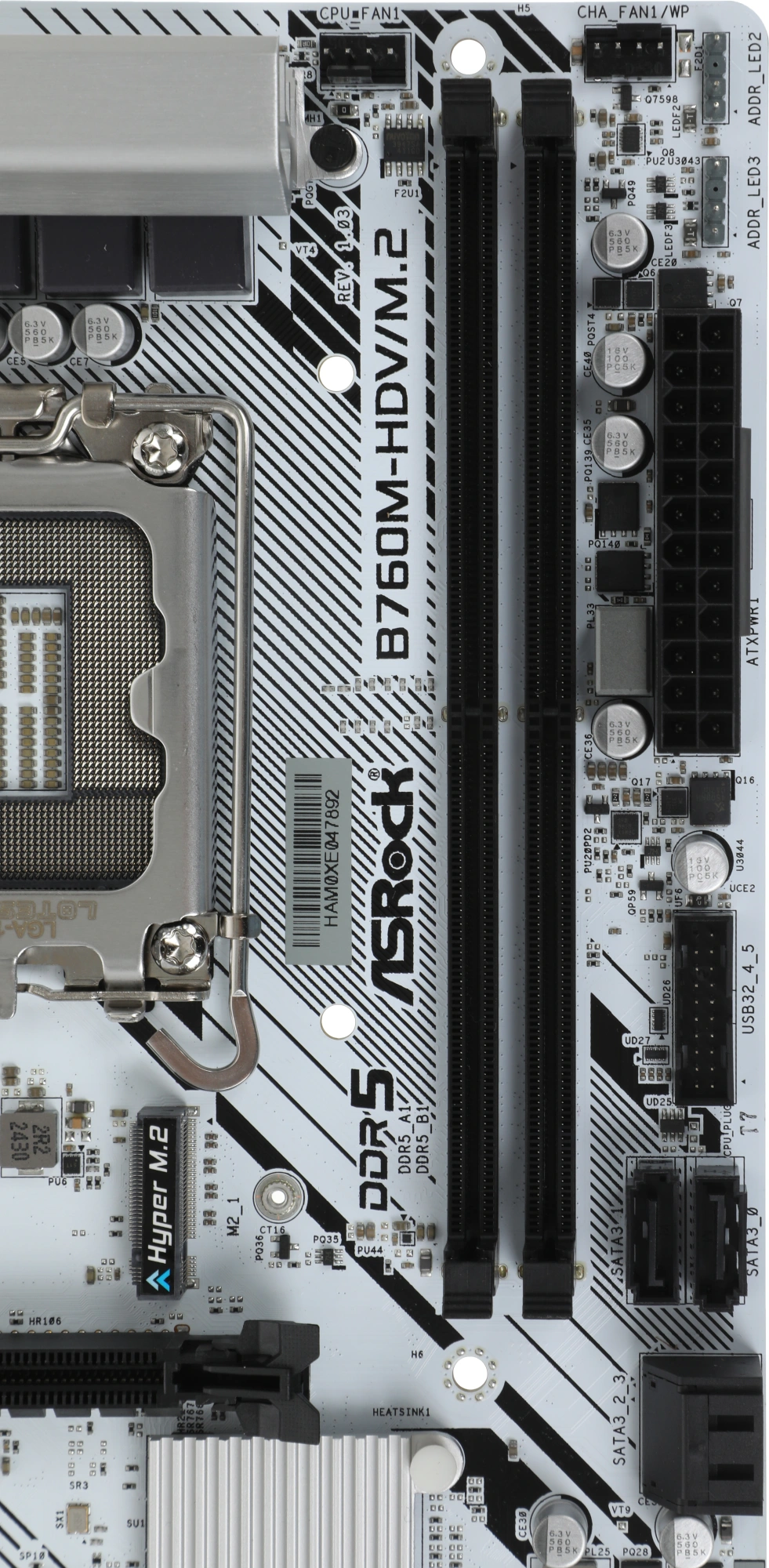 Материнская плата Asrock B760M-HDV/M.2 Soc-1700 Intel B760 2xDDR5 mATX AC`97 8ch(7.1) 2.5Gg RAID+VGA+HDMI+DP — миниатюра 3
