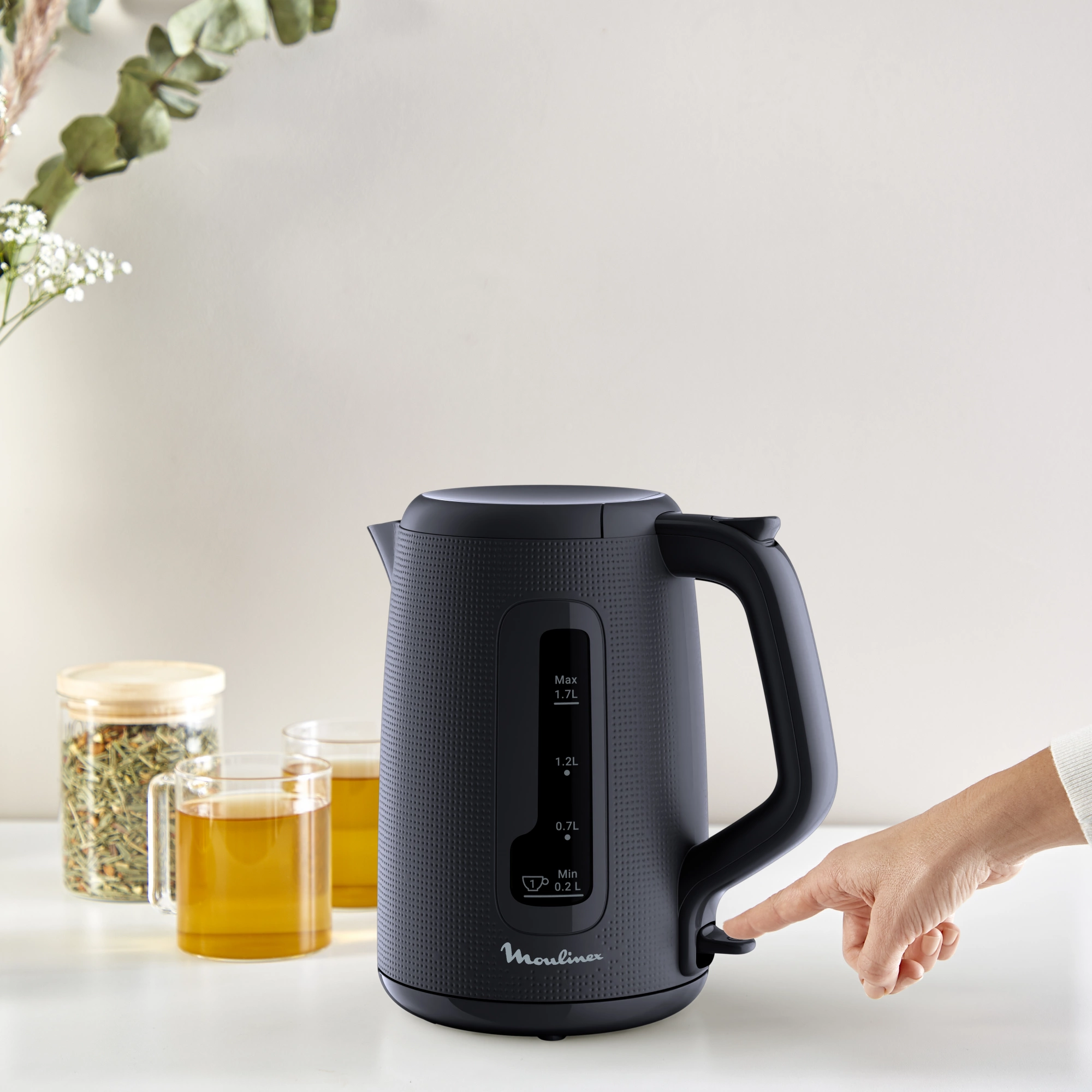 Чайник электрический Moulinex Morning BY2M0810 1.7л. 2400Вт черный корпус: пластик (7211419022) — миниатюра 2